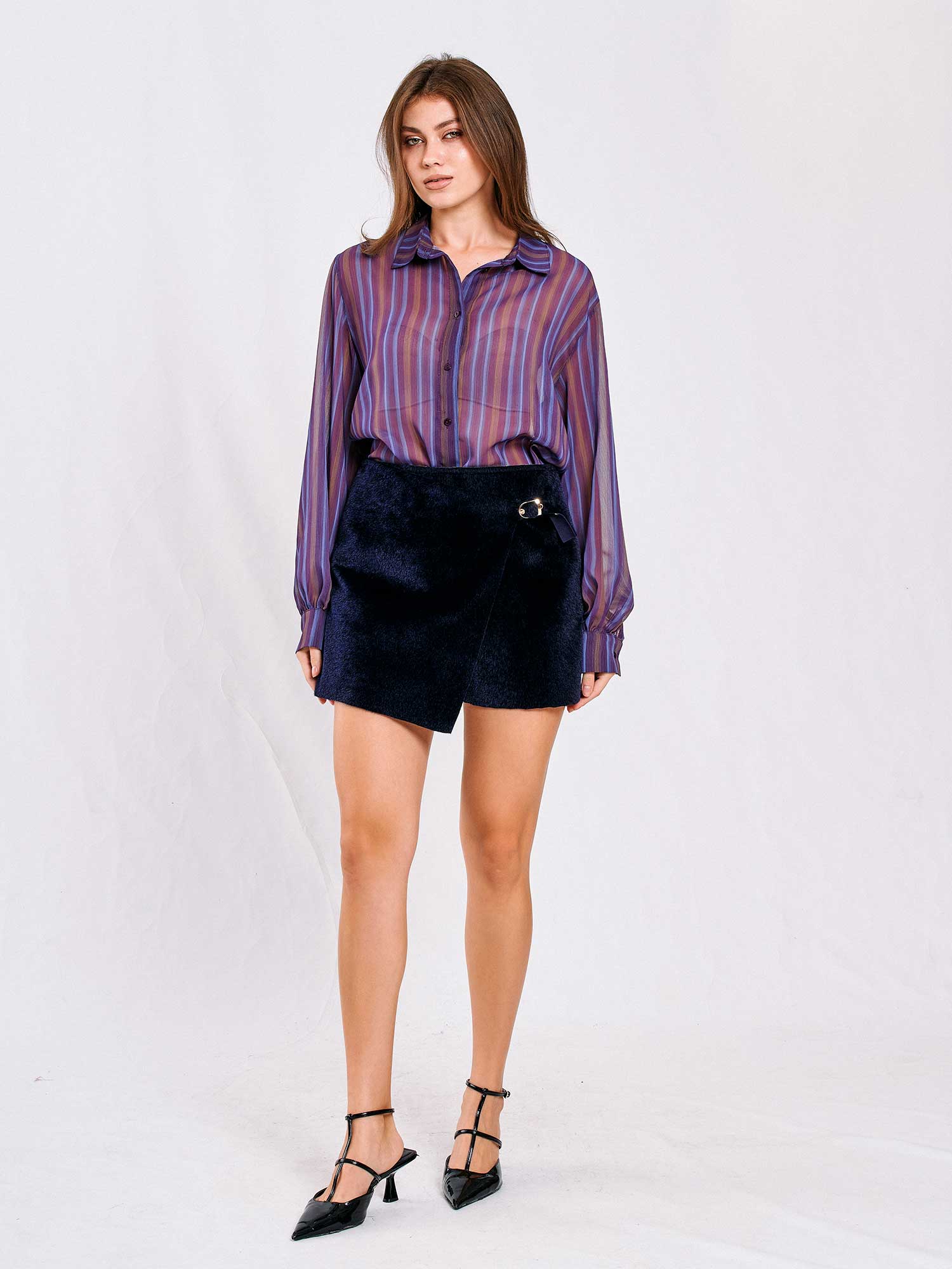 010808 Tokalı Şort Etek