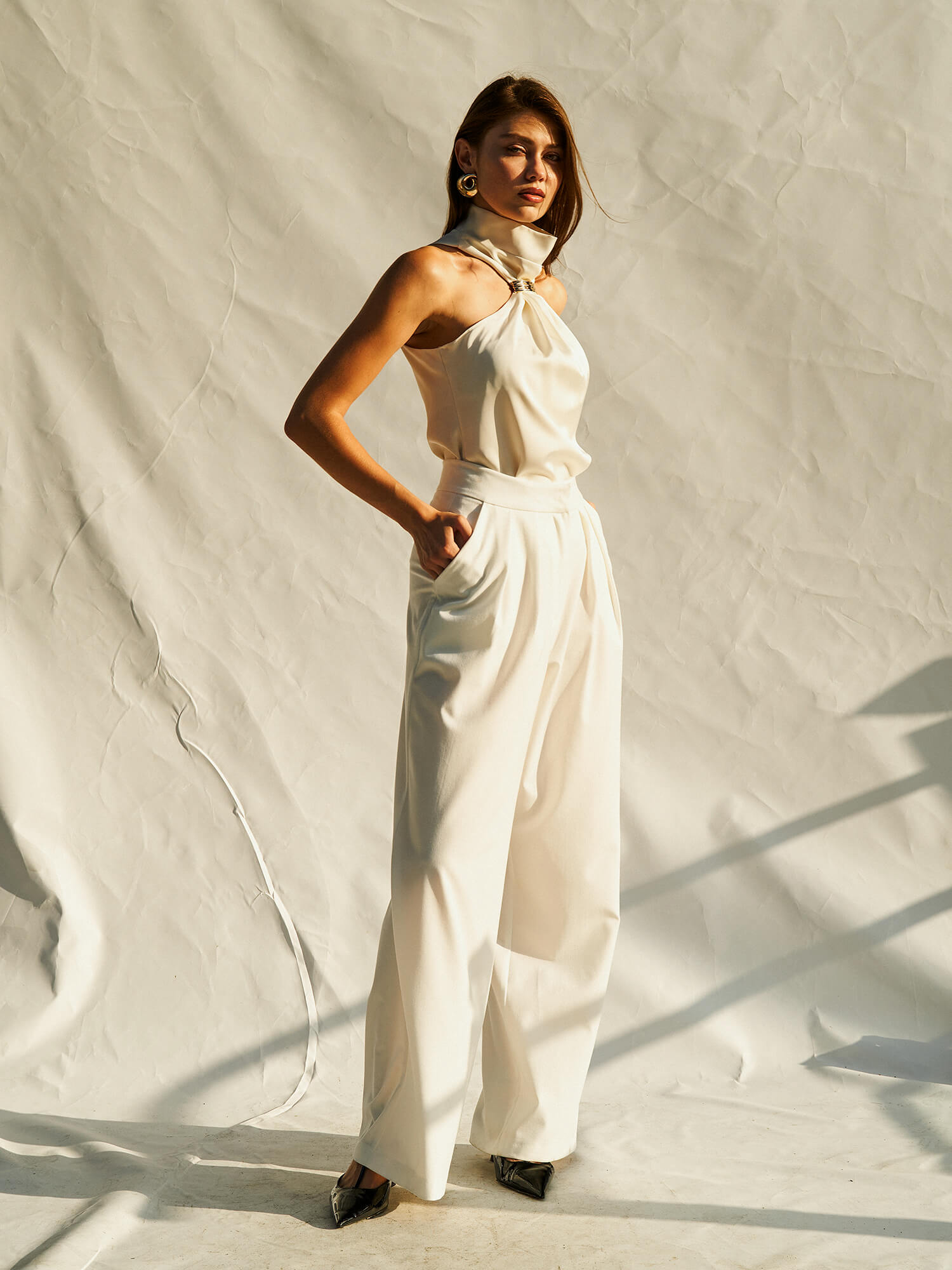 071773 Tokalı Saten Bluz