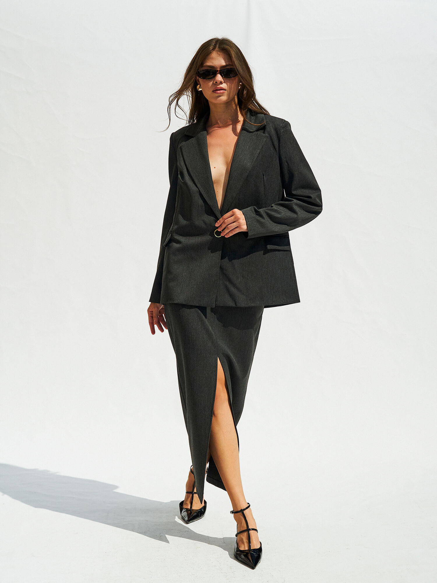 130984 Tek Düğmeli Blazer Ceket