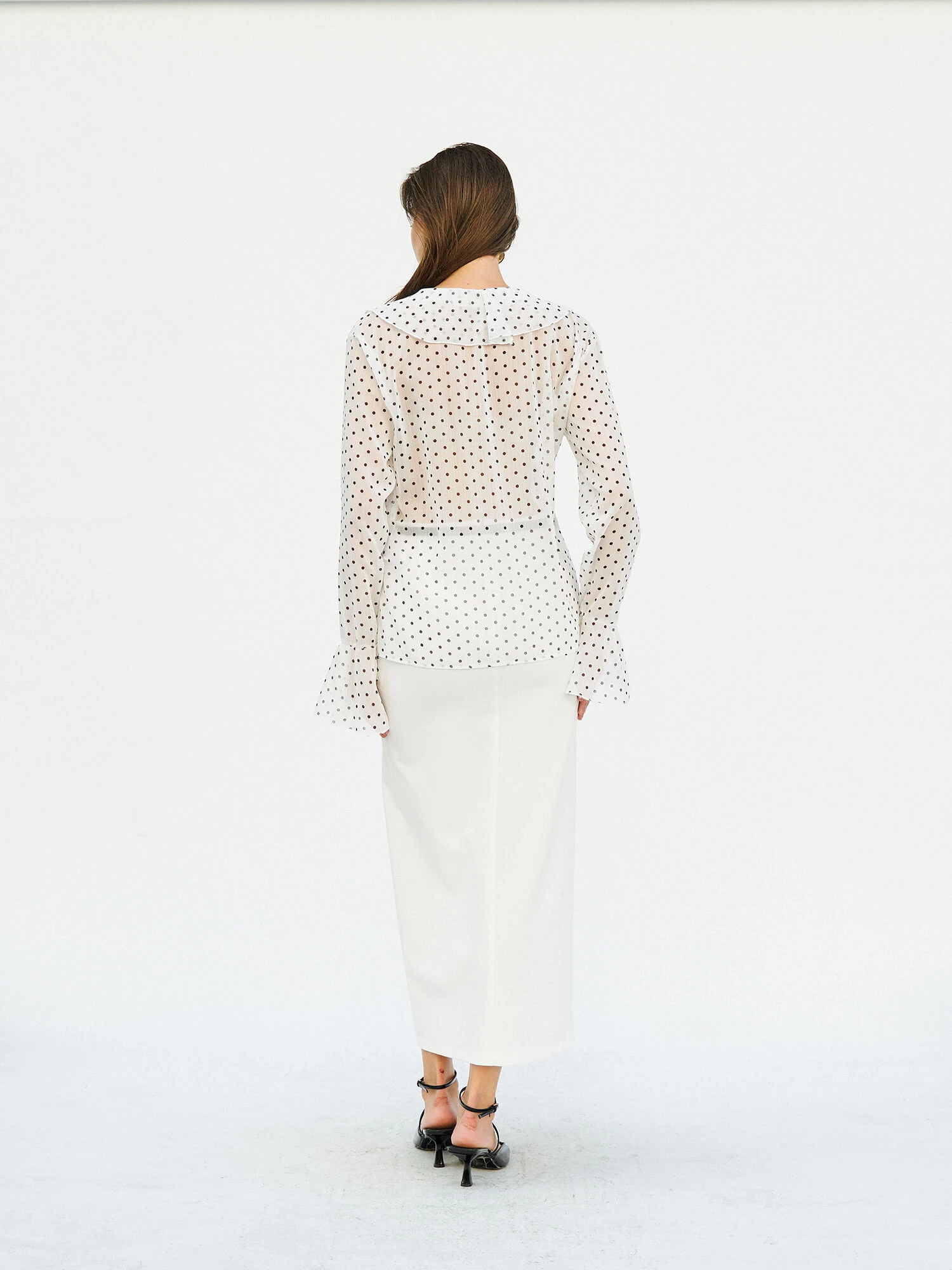 071732 BLOUSE WITH FLOUNCED SLEEVE