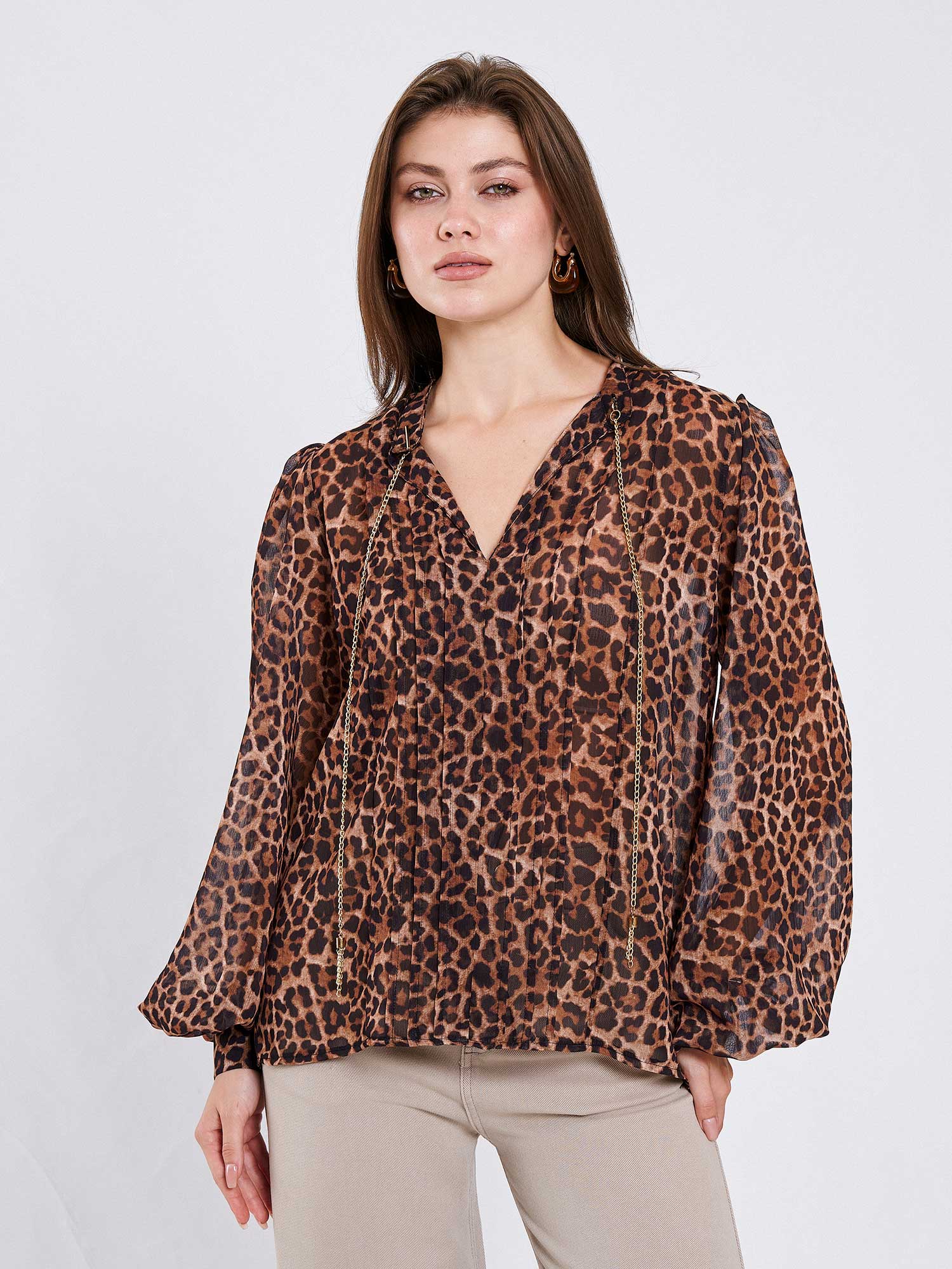 071780 Nervürlü Desenli Gömlek