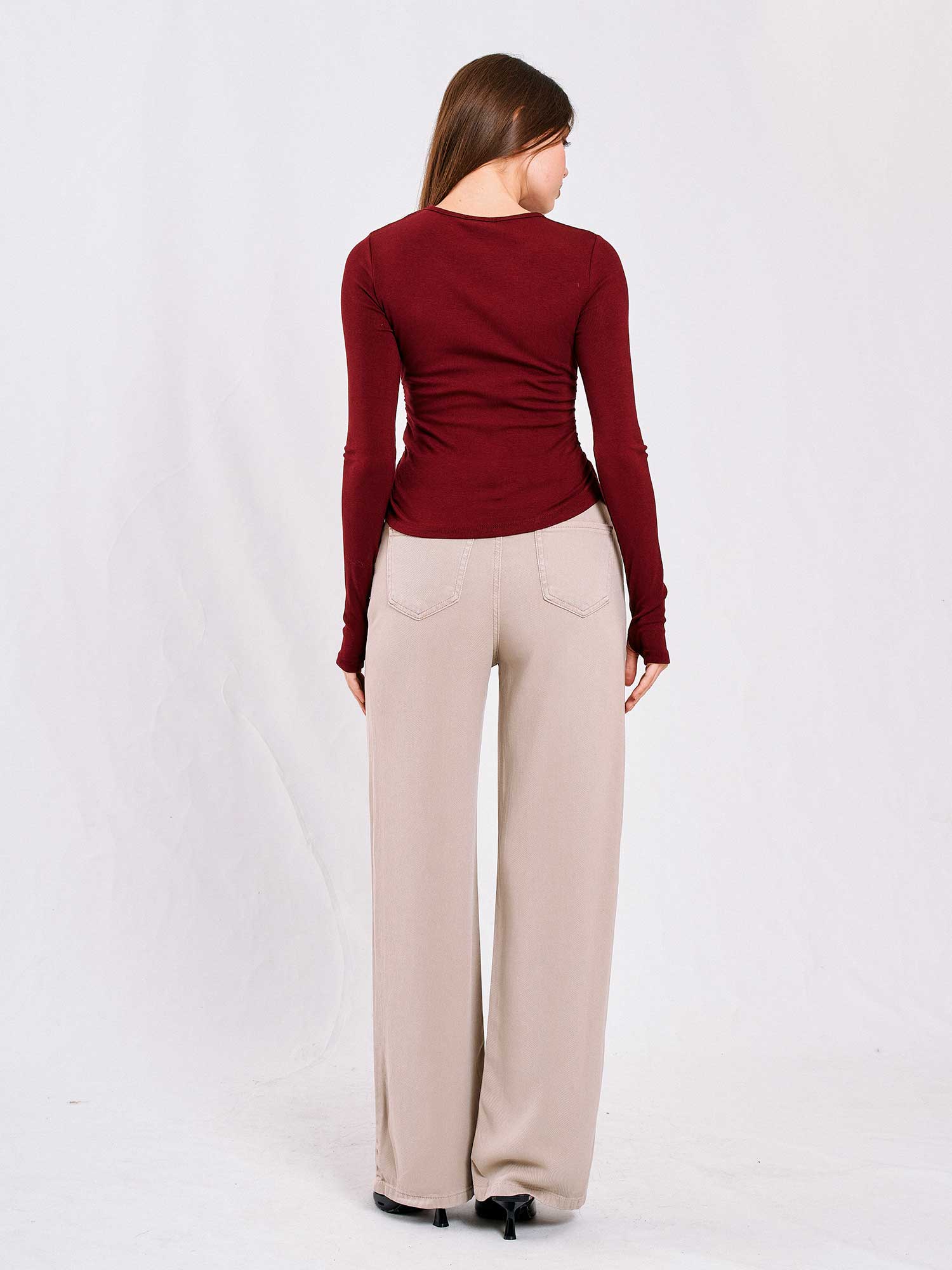 071782 Side Pleated Blouse