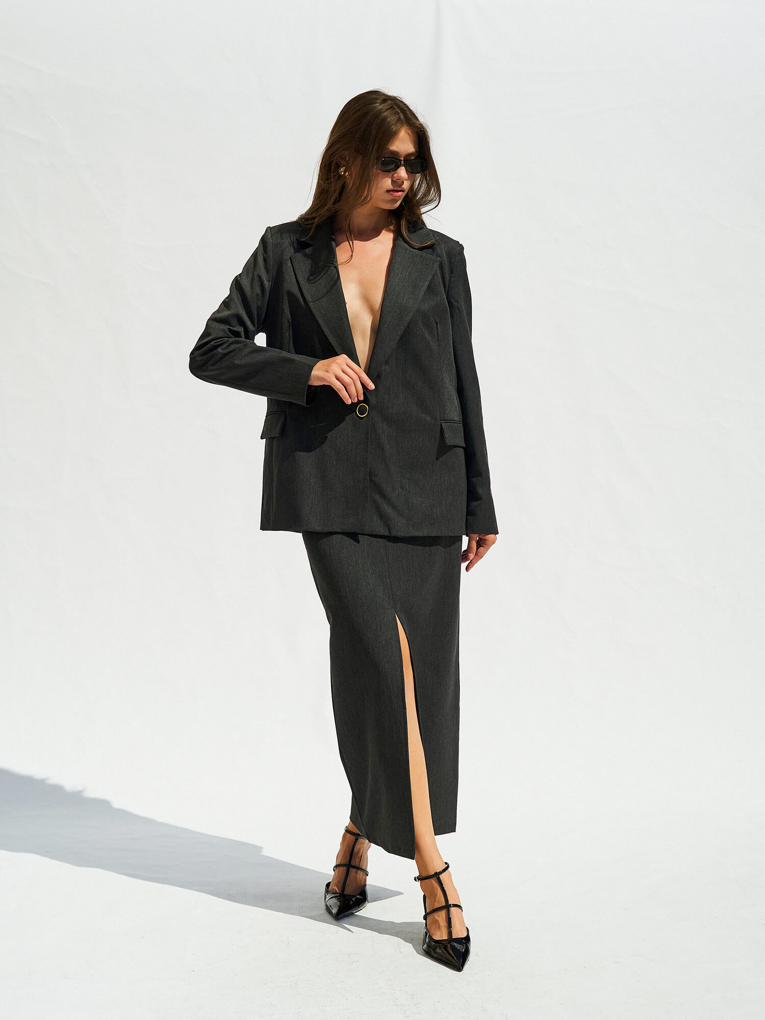 130984 Tek Düğmeli Blazer Ceket