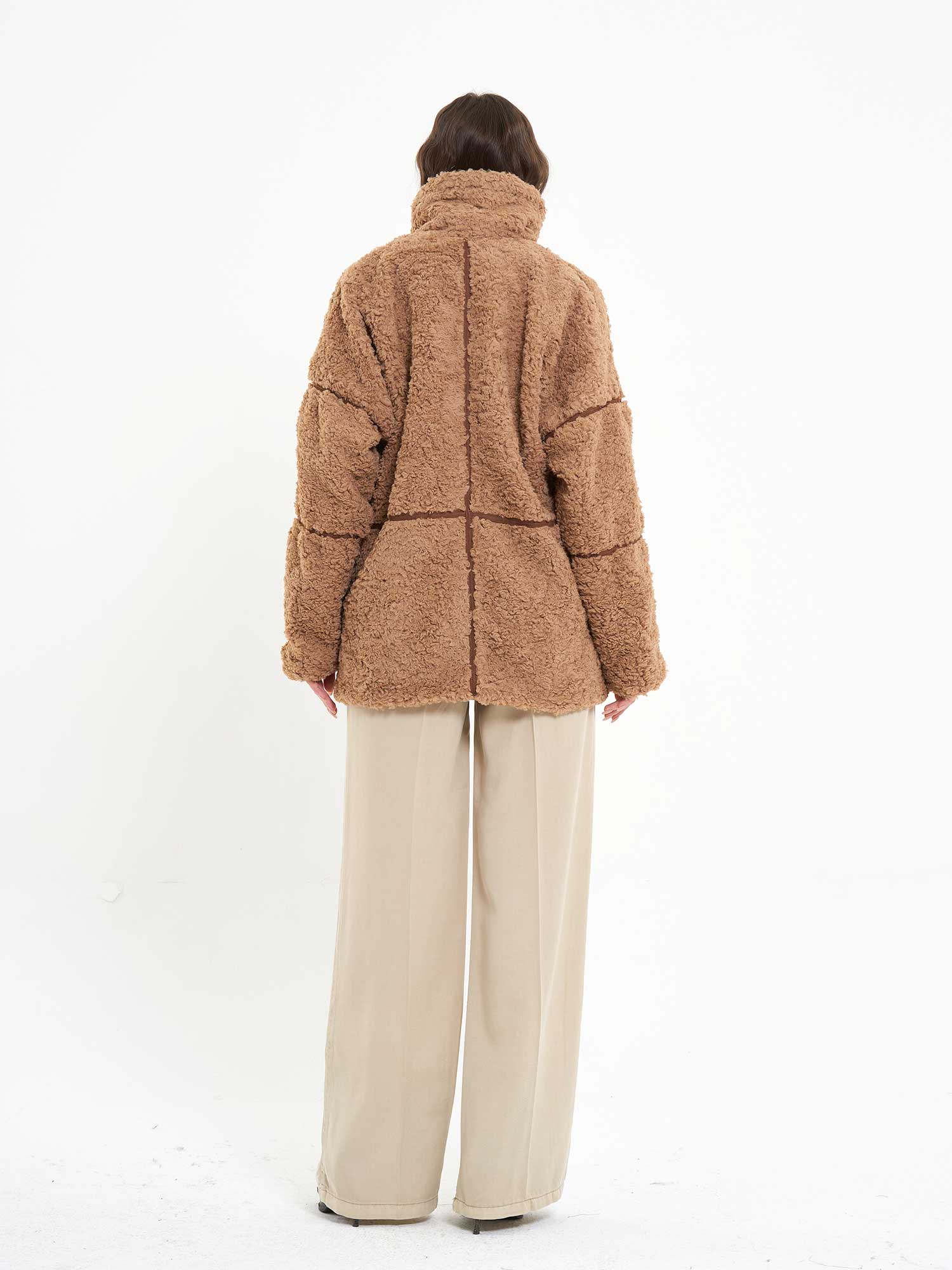 160833 Süet Şerit Detaylı Mont