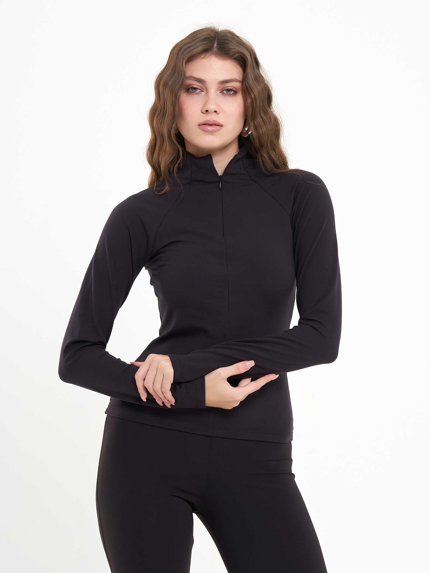 071792 Cupra Modal Fermuarlı Bluz