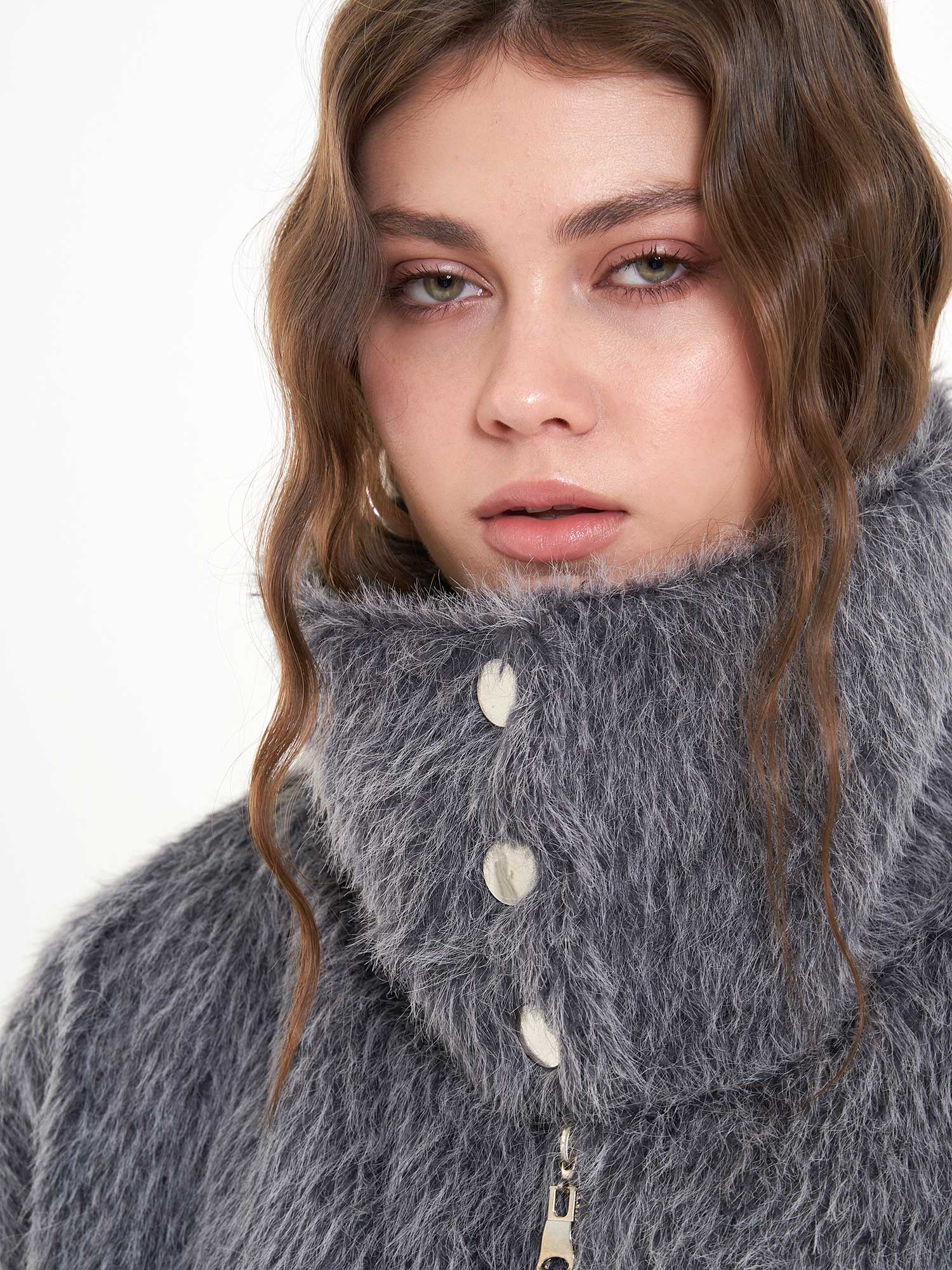 160845 Çıtçıtlı Metal Fermuarlı Mont