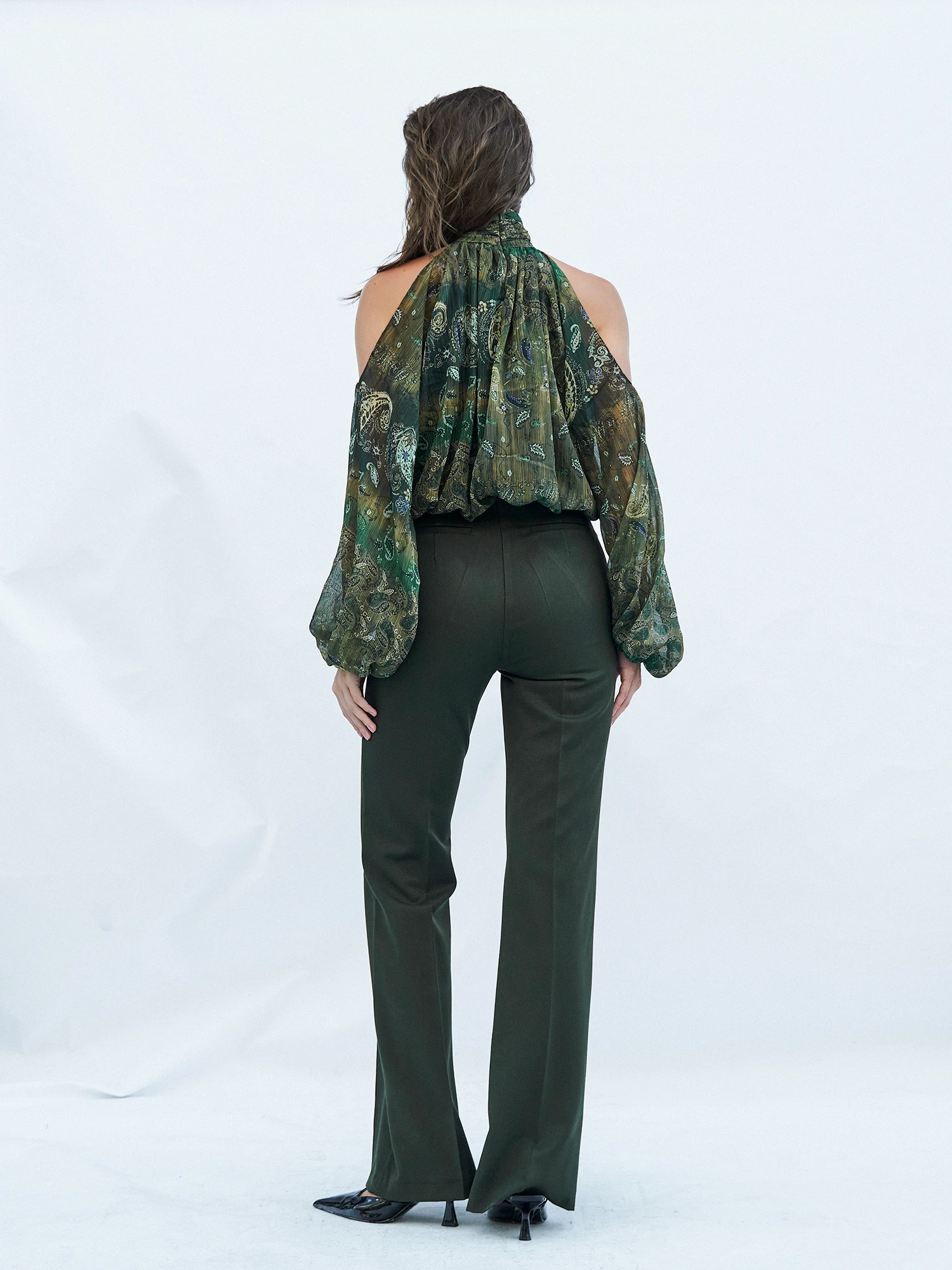 071762 Omzu Açık Belden Lastikli Bluz