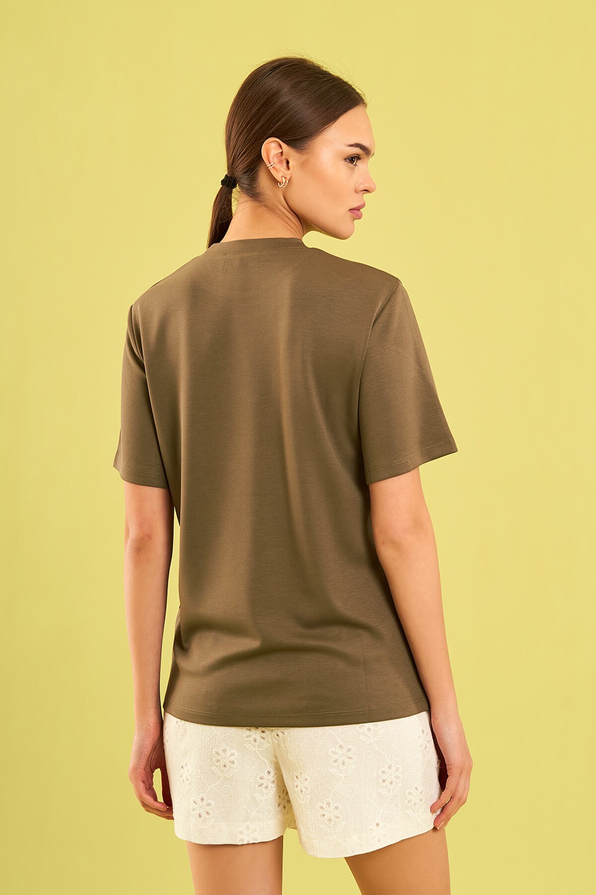 050642 BİSİKLET YAKALI OVERSİZE TSHIRT
