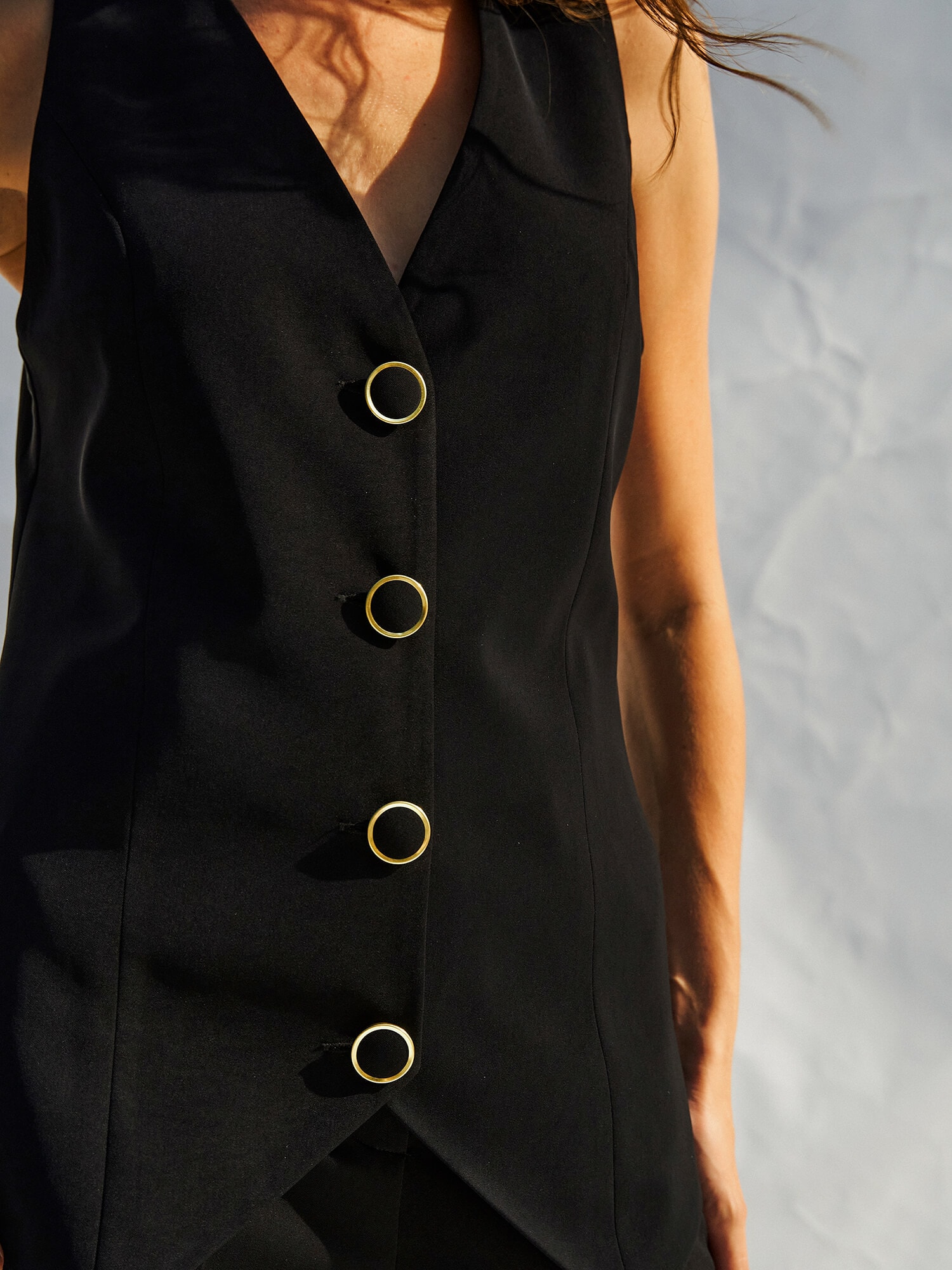 120689 Düğmeli V Yaka Yelek