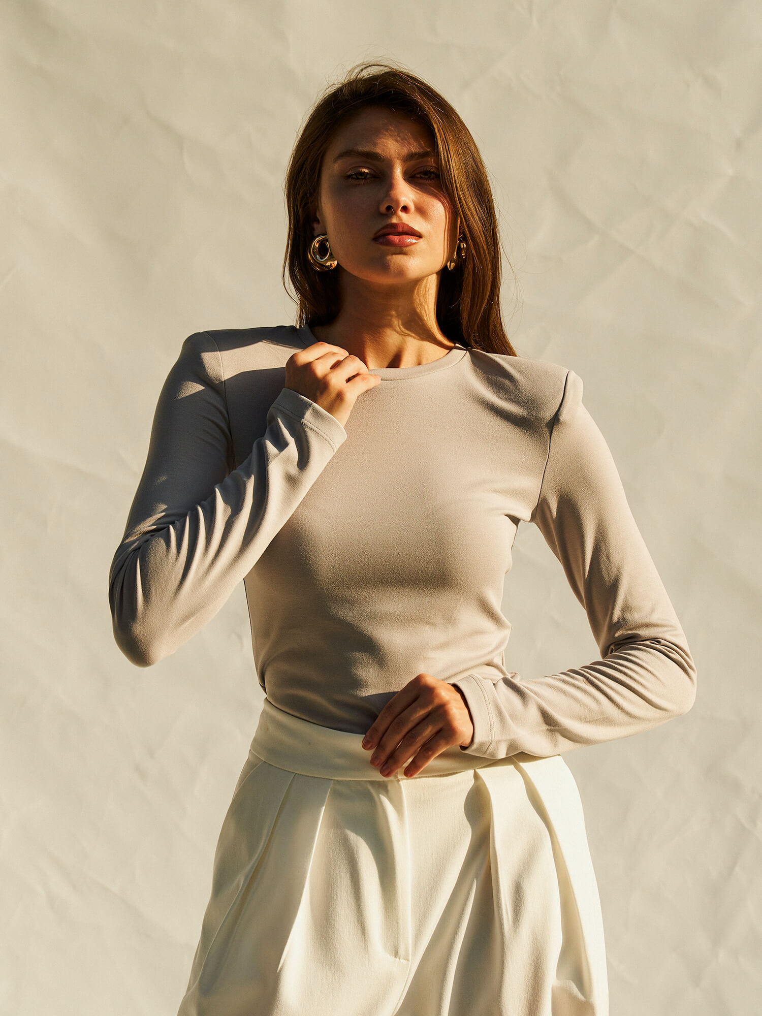 071768 Bisiklet Yaka Vatkalı Bodysuit