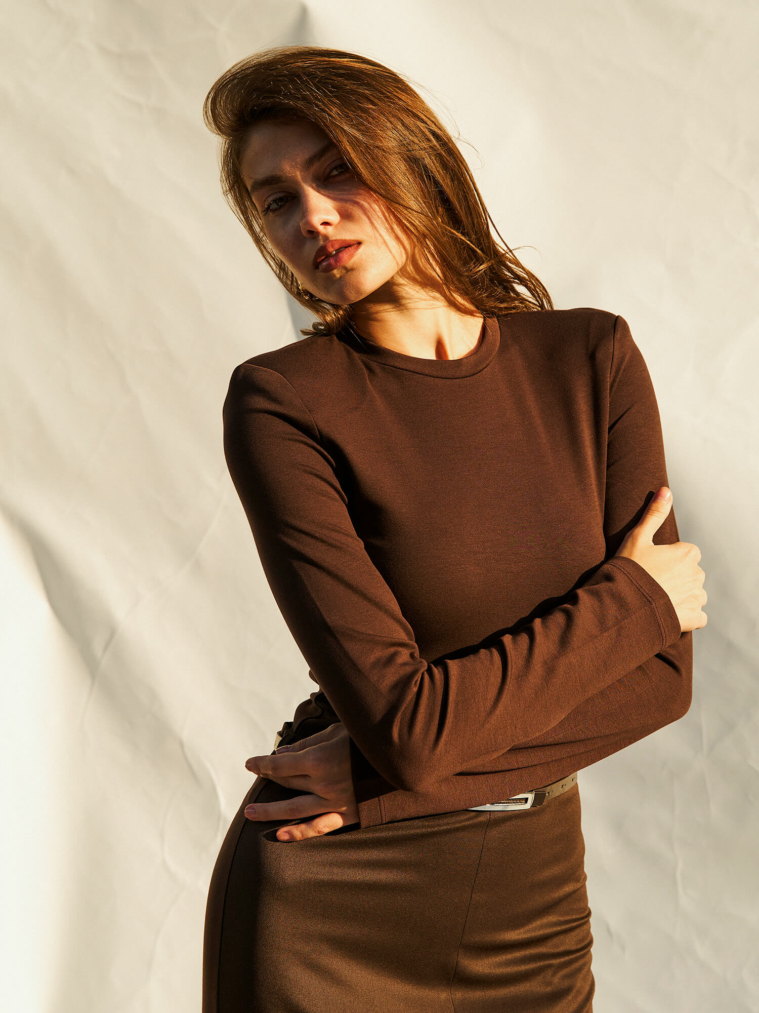 071768 Bisiklet Yaka Vatkalı Bodysuit