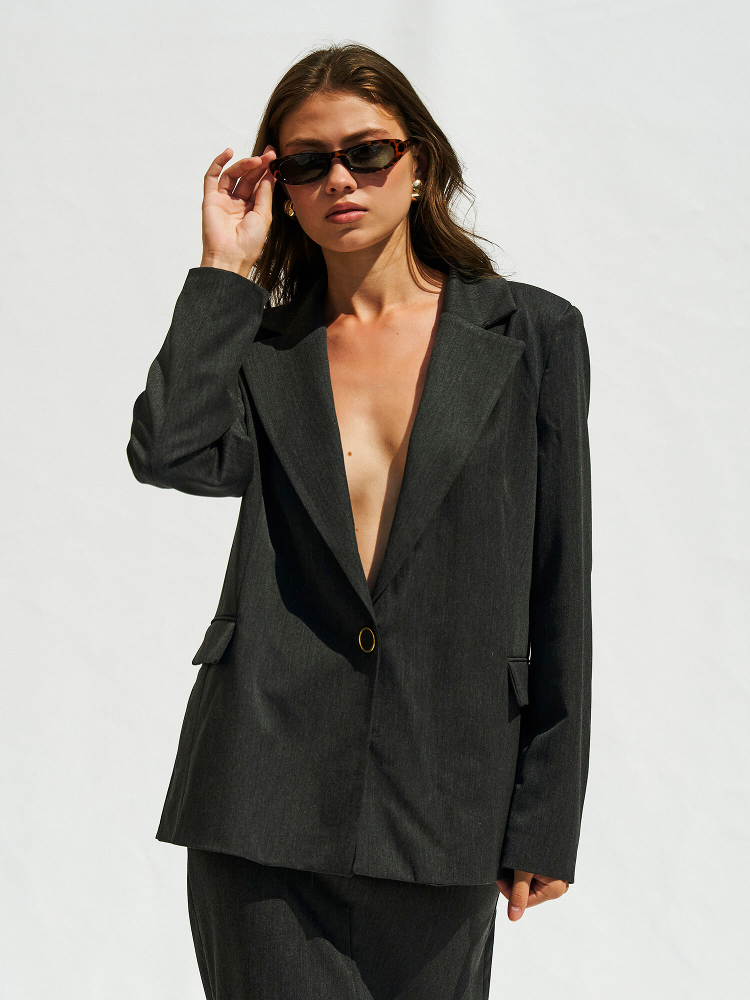 130984 Tek Düğmeli Blazer Ceket