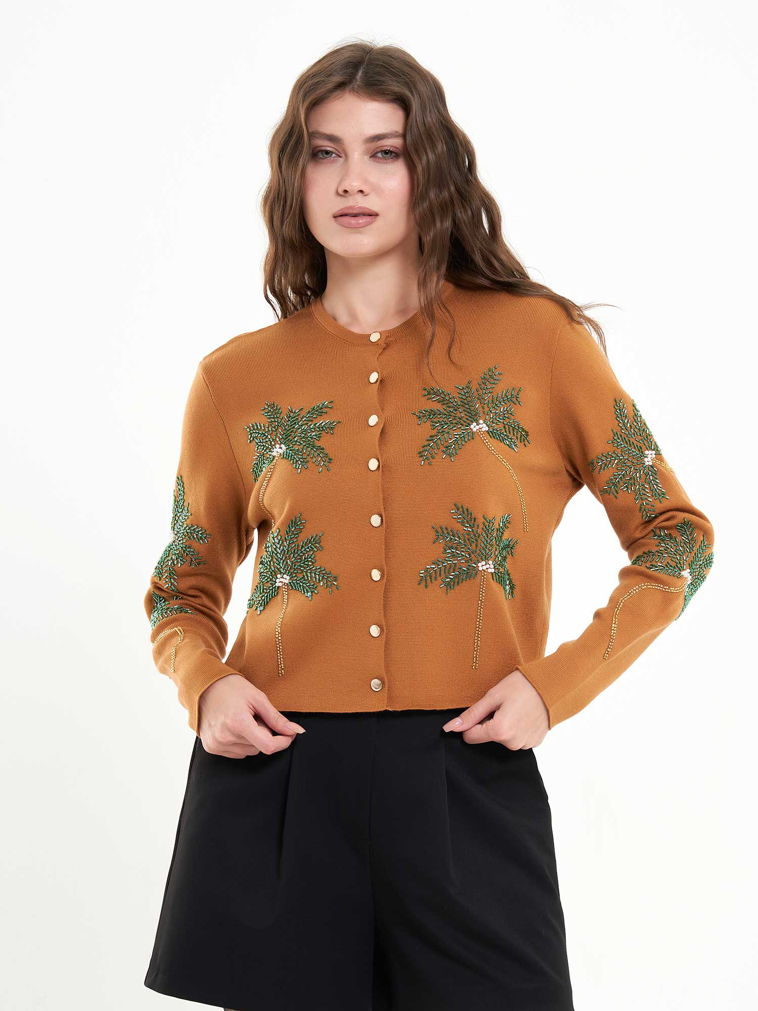 150525 Palmiye Boncuklu Hırka