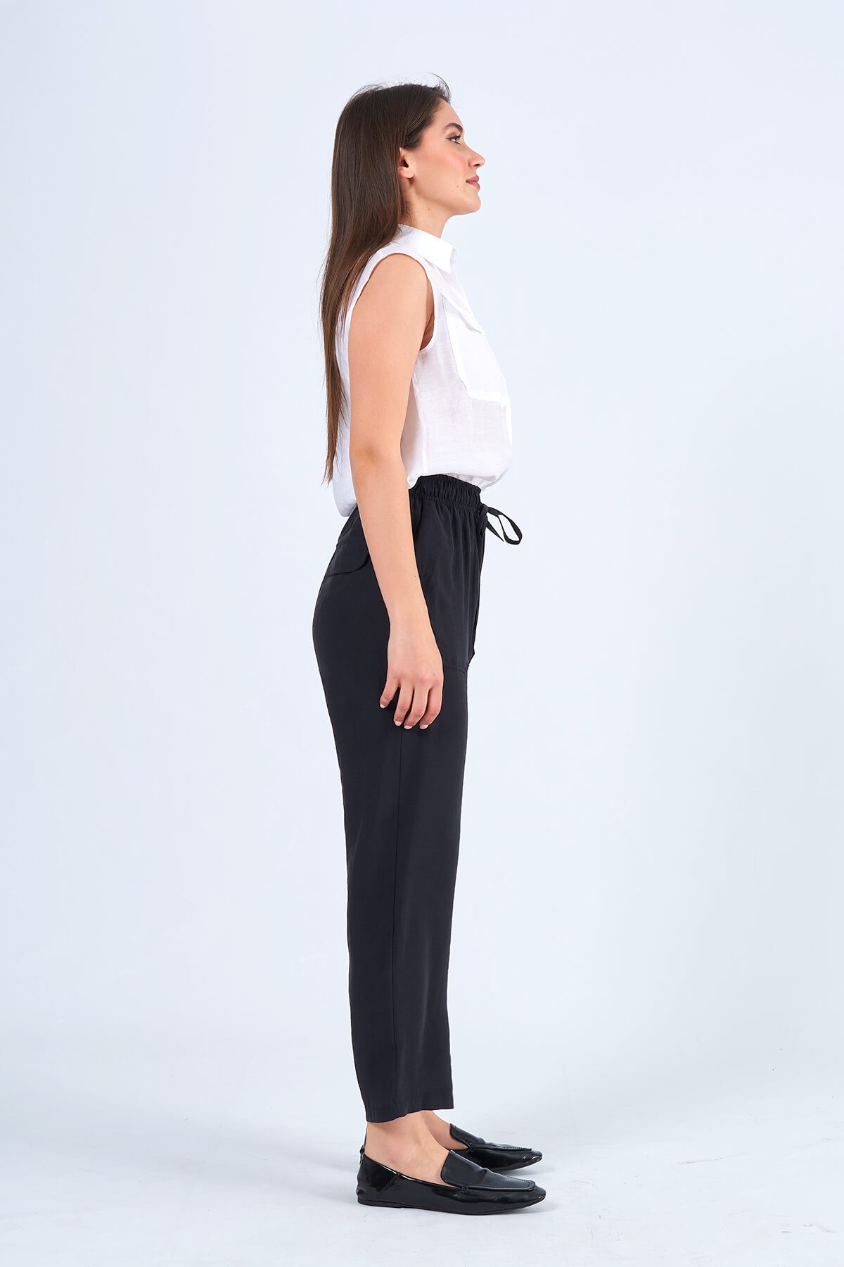031460 BEL LASTİKLİ HAVUÇ PANTOLON