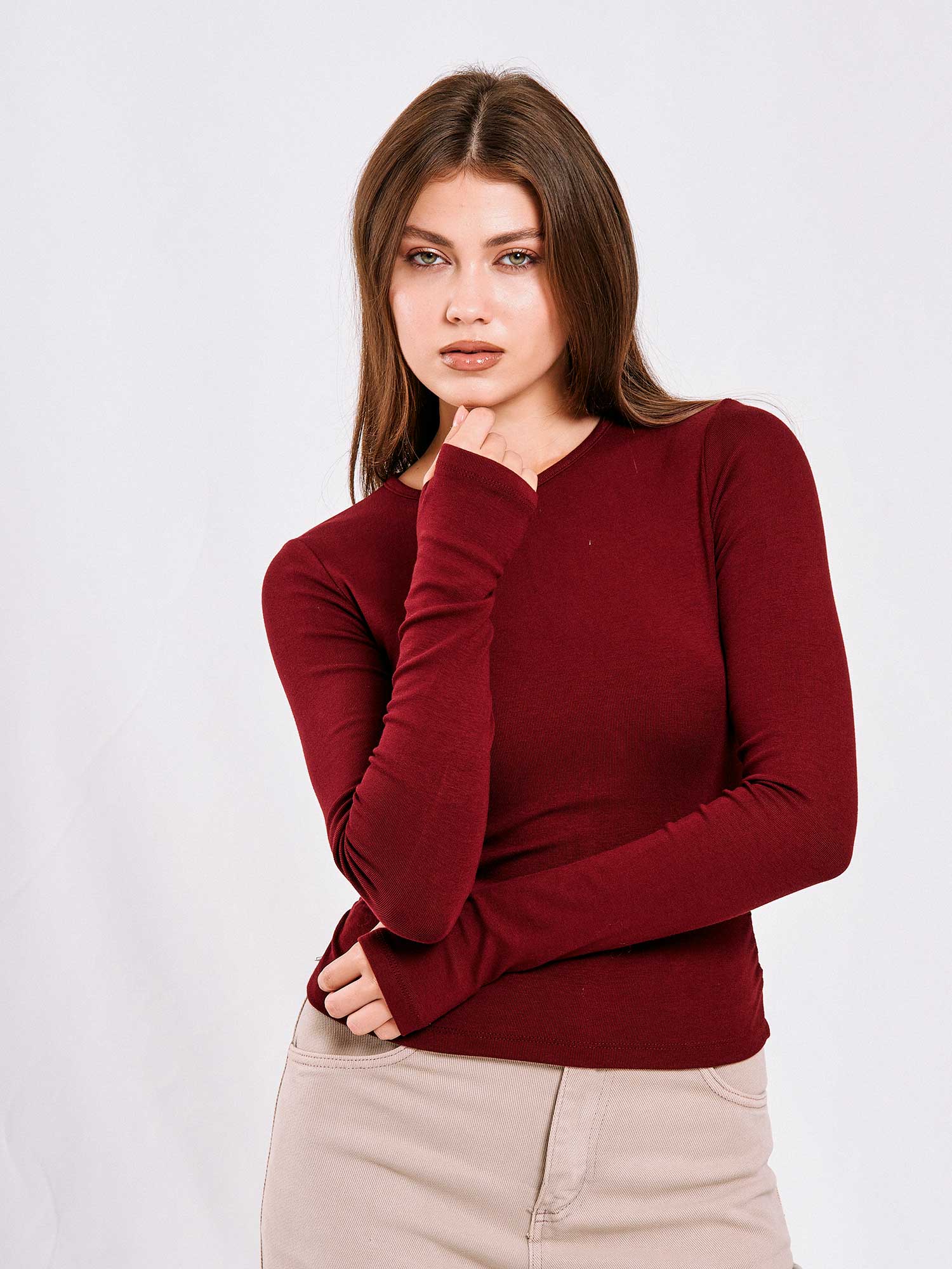 071782 Side Pleated Blouse
