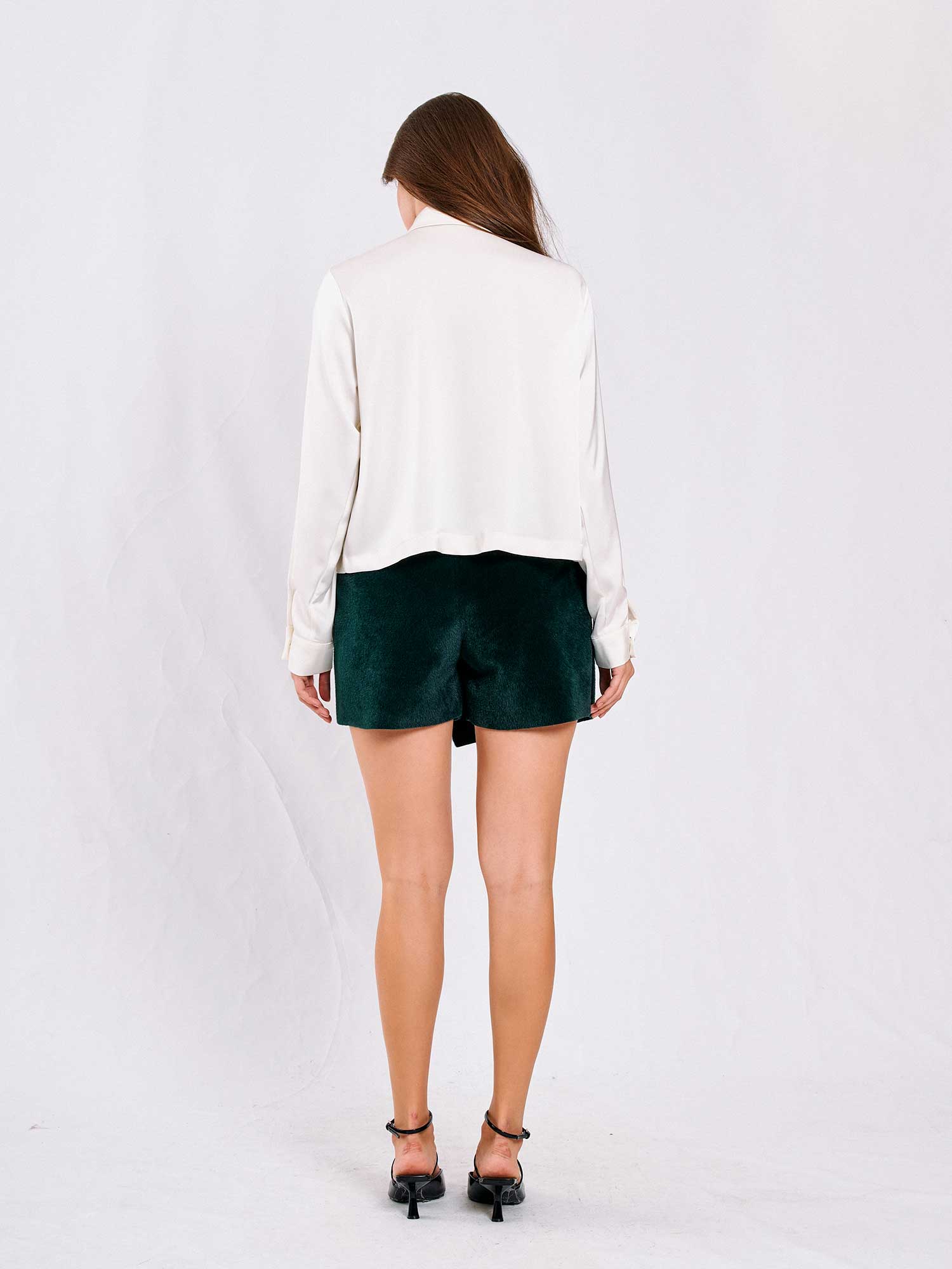 080732 Önü Şal Detaylı Gömlek