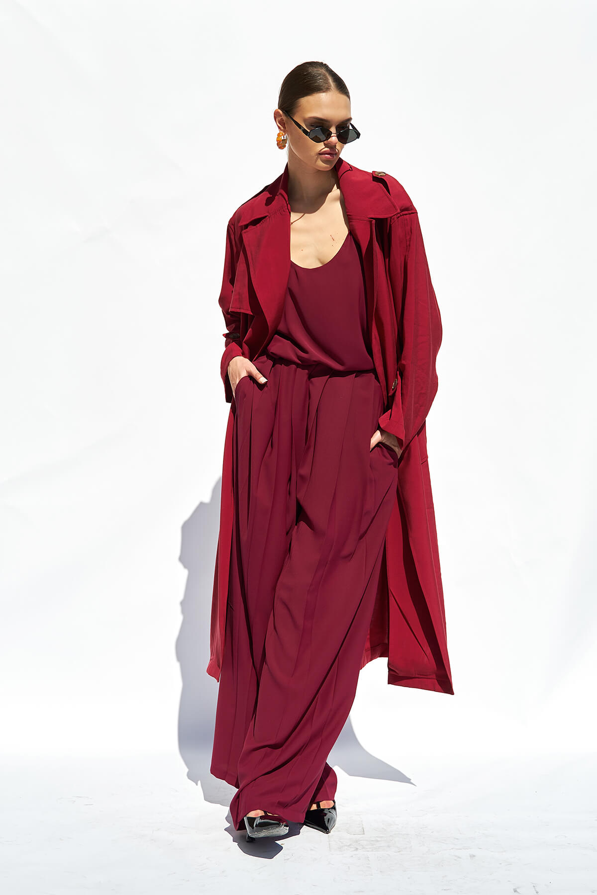 250420 OMUZ APOLETLİ ASTARSIZ  TRENÇKOT