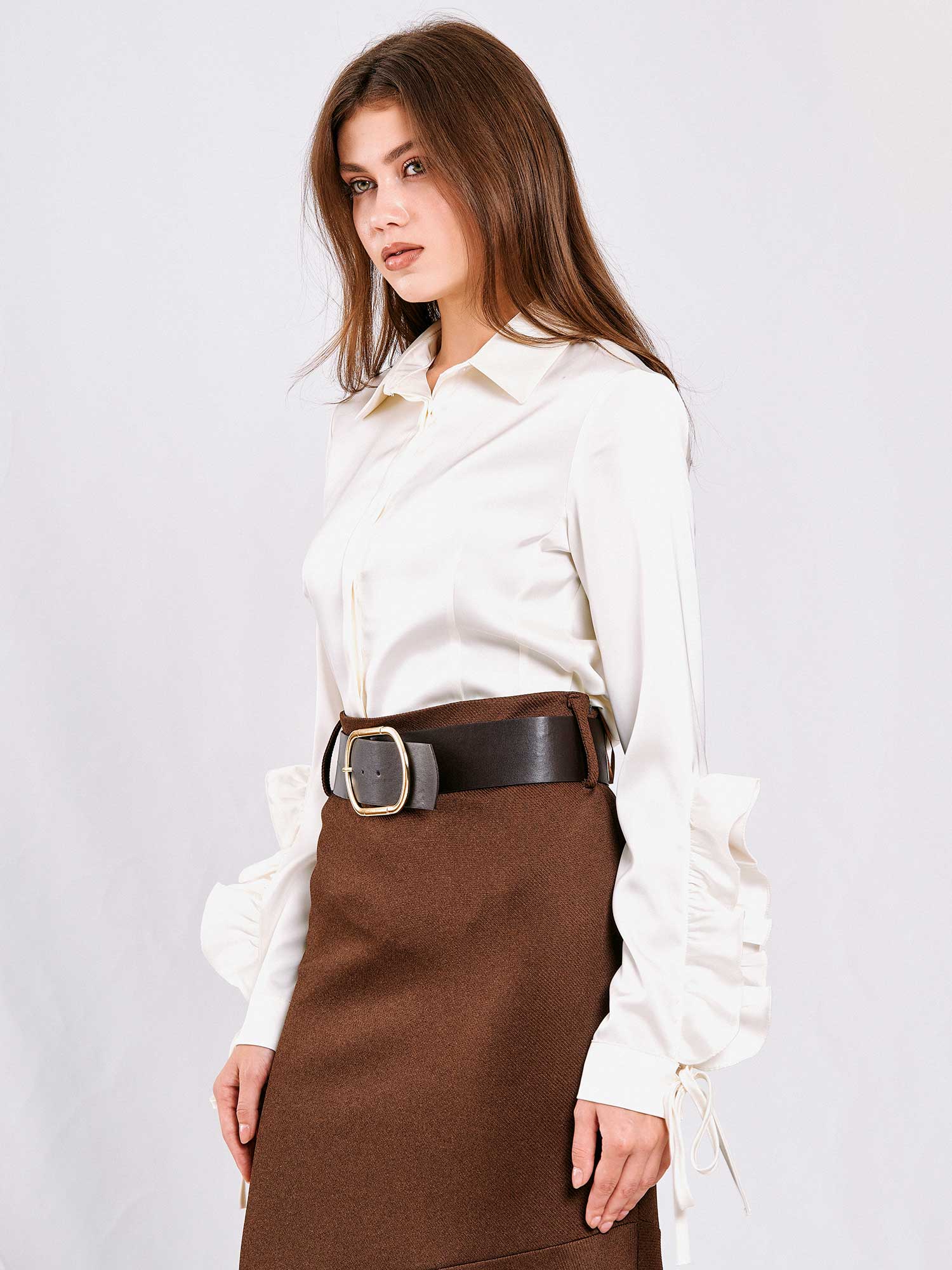 080706 Shirt with Flounce Sleeves