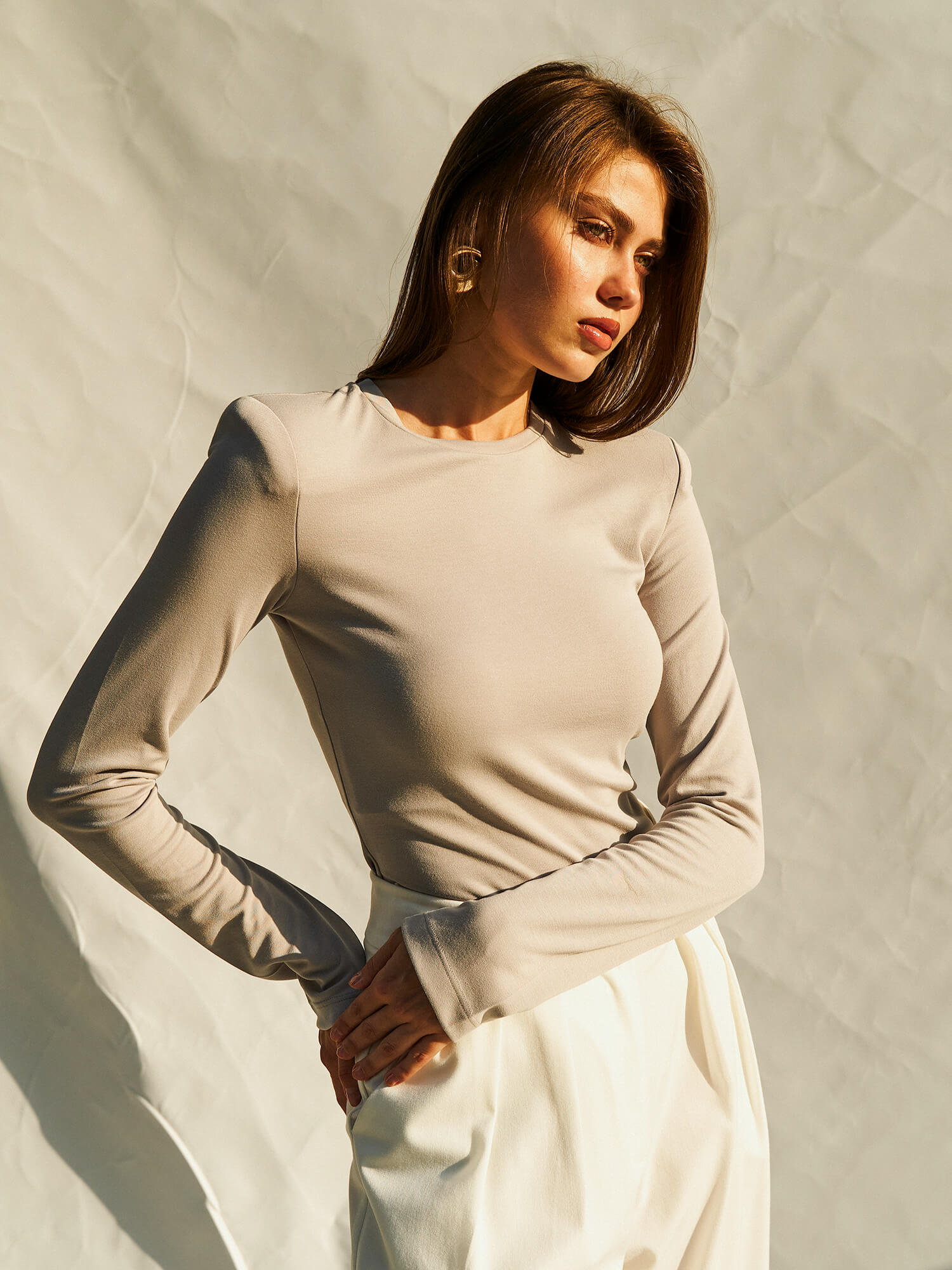 071768 Bisiklet Yaka Vatkalı Bodysuit