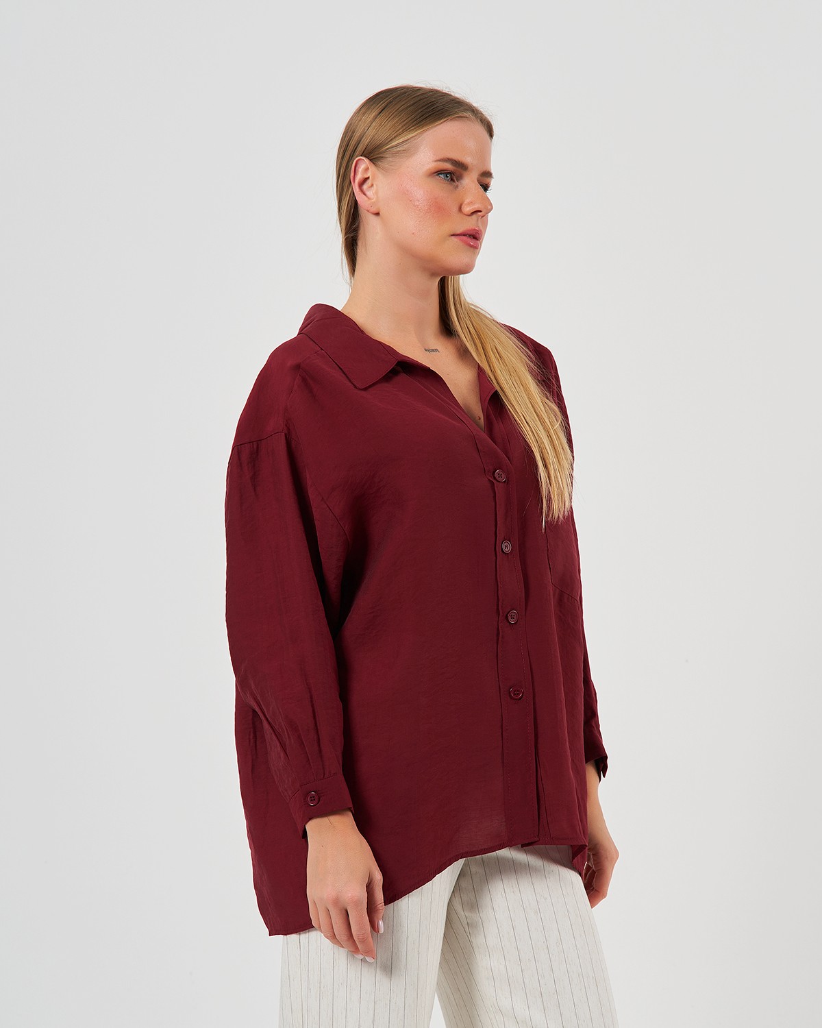 080624 KOSZULA OVERSIZE - Bordo