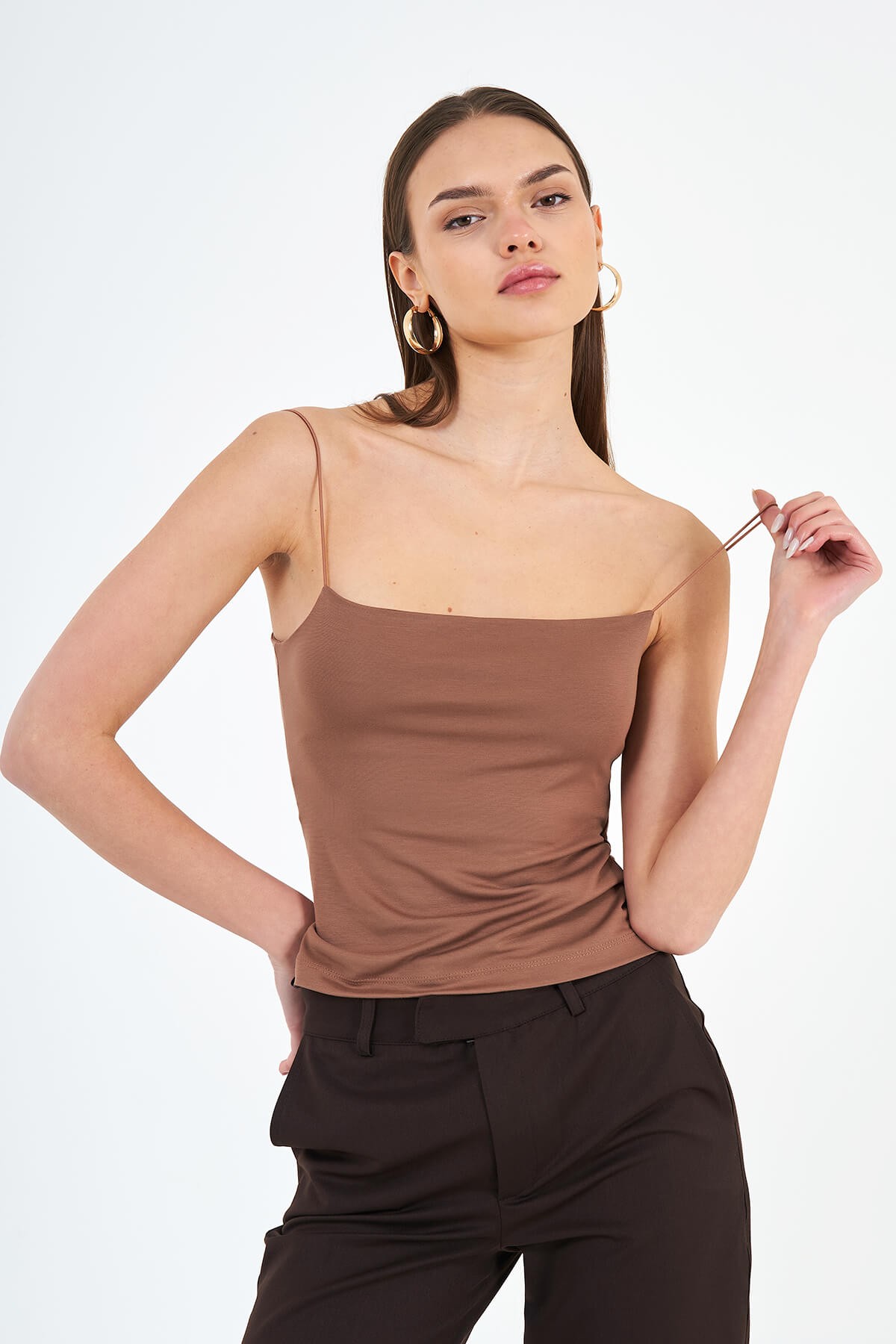 060269 THIN STRAPPED UNDERSHIRT - Mink