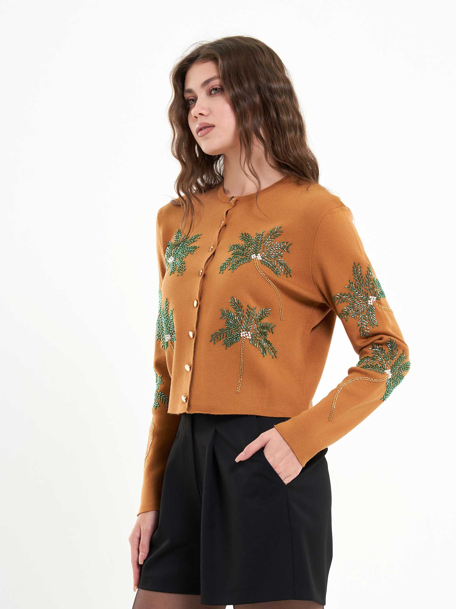 150525 Palmiye Boncuklu Hırka