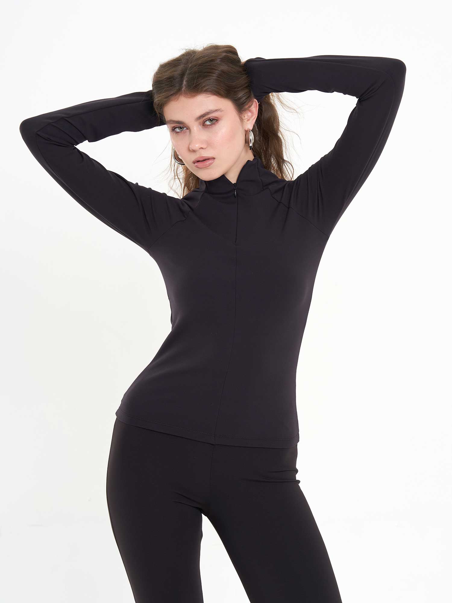 071792 Cupra Modal Fermuarlı Bluz