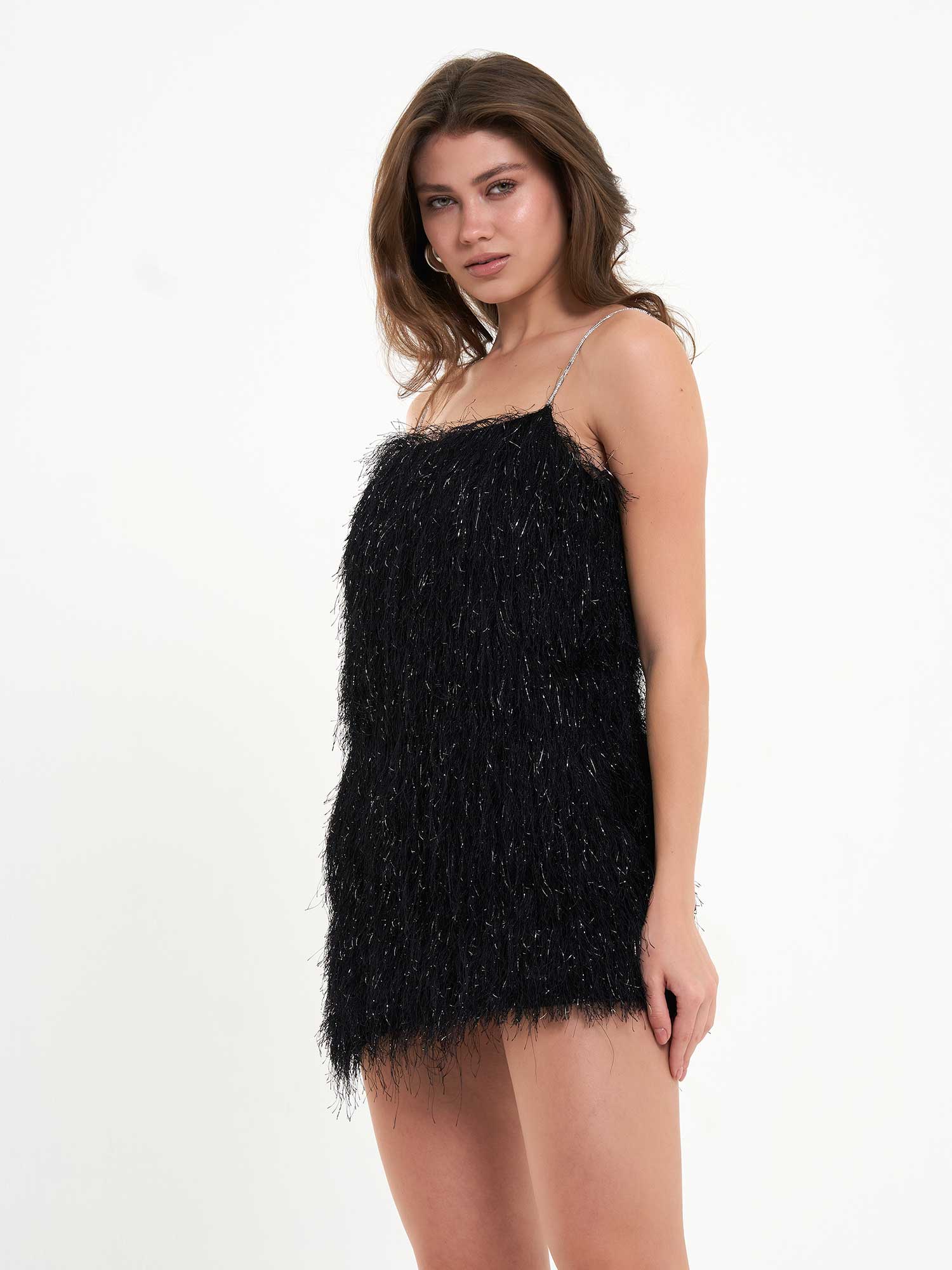 111658 Saçaklı Mini  Elbise