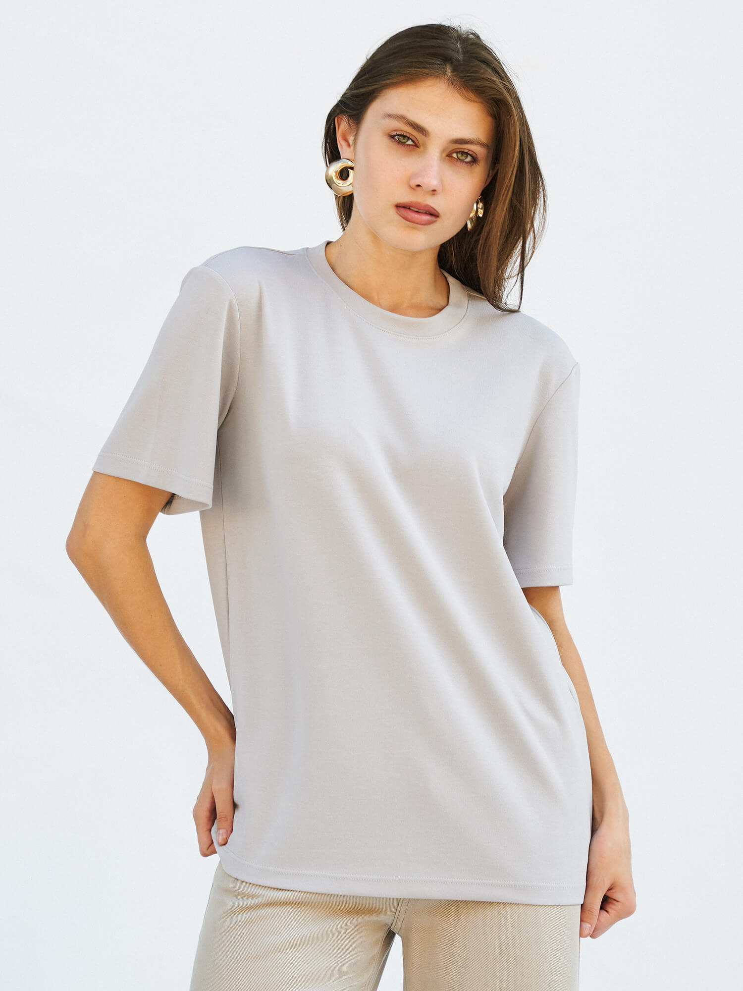 050642 BİSİKLET YAKALI OVERSİZE TSHIRT