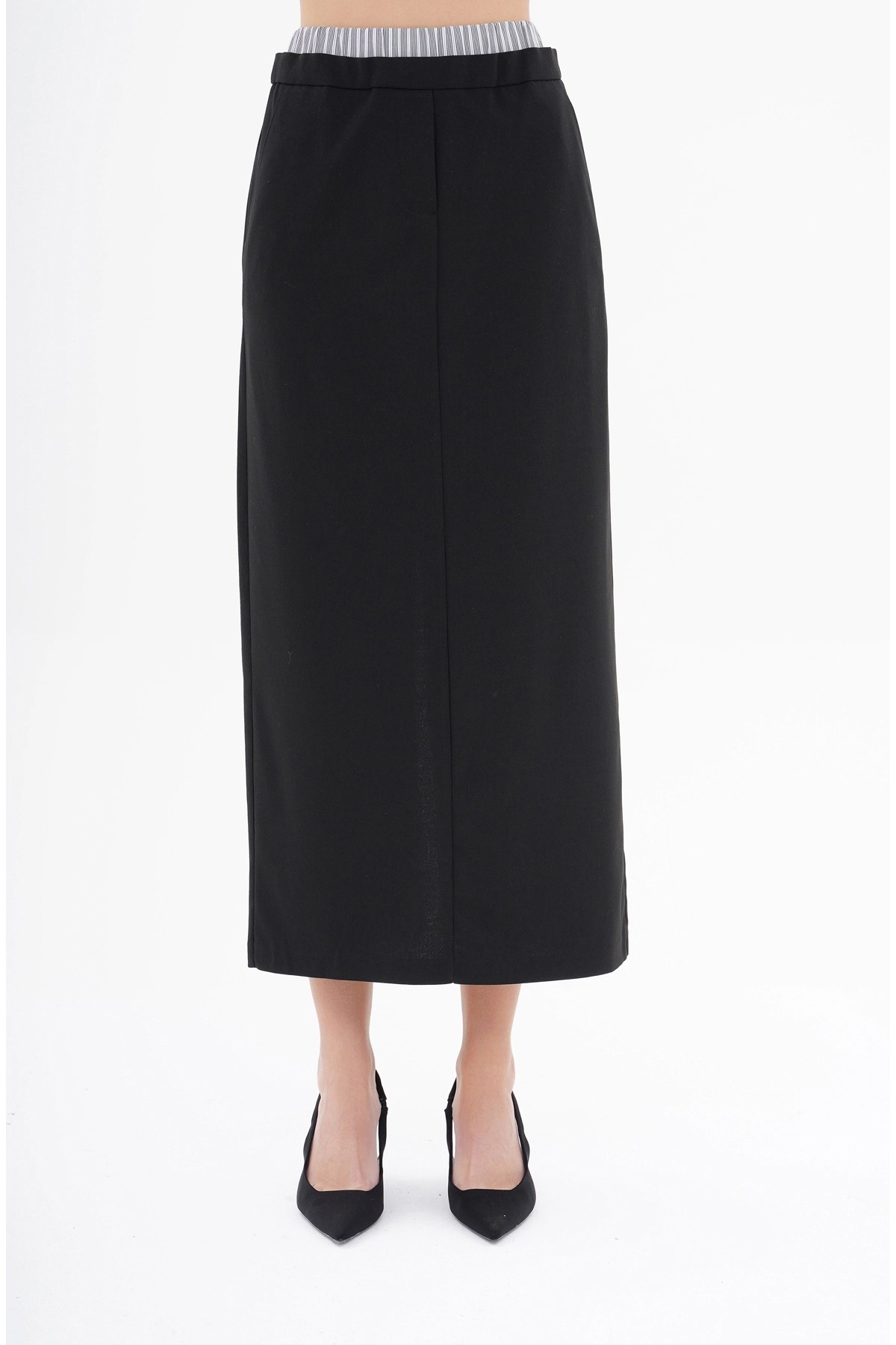 040828 LONG PENCIL SKIRT WITH BOXER SHORTS WAIST