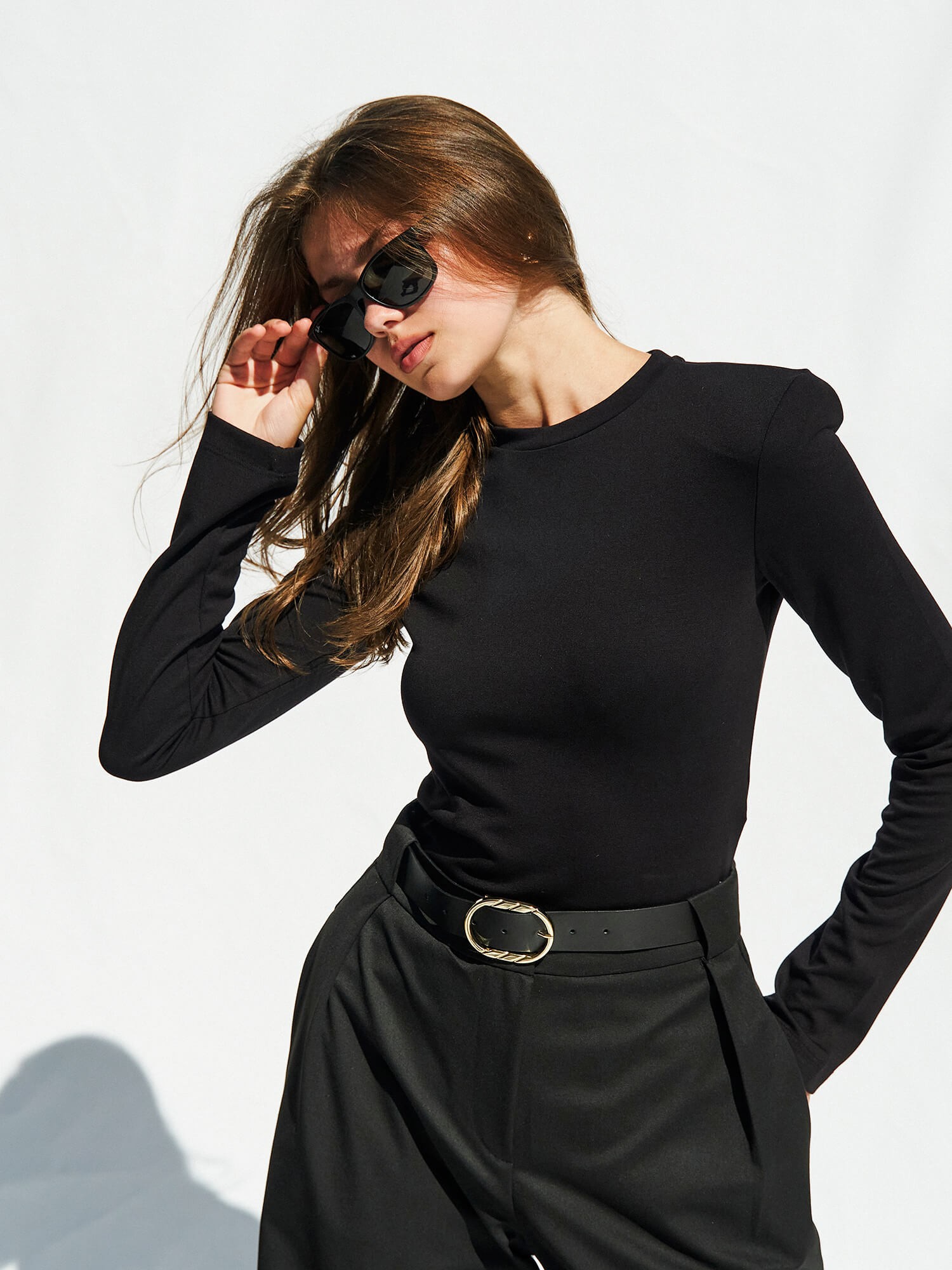 071768 Bisiklet Yaka Vatkalı Bodysuit