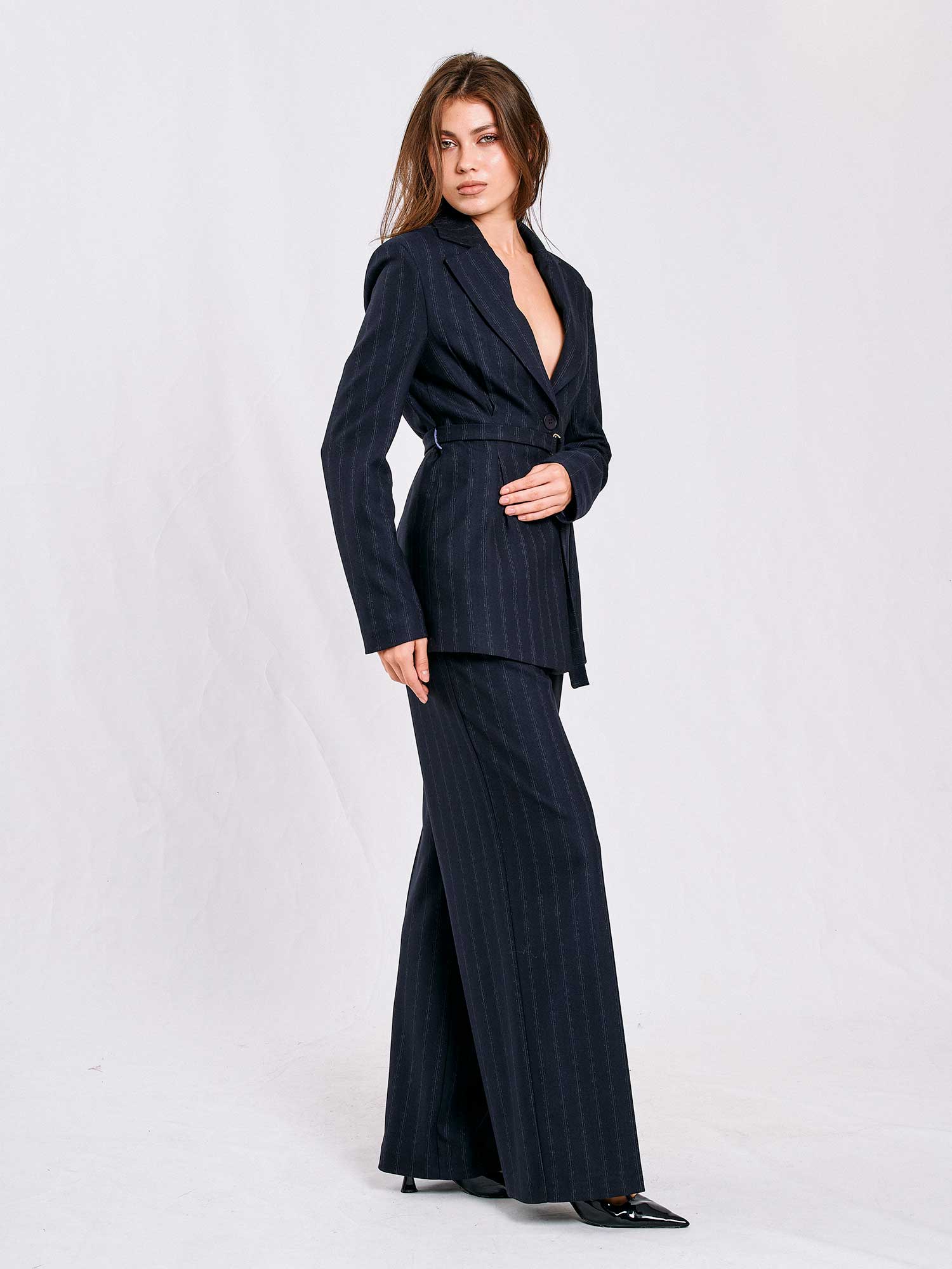 031580 Wide Leg Trousers with Side Pockets