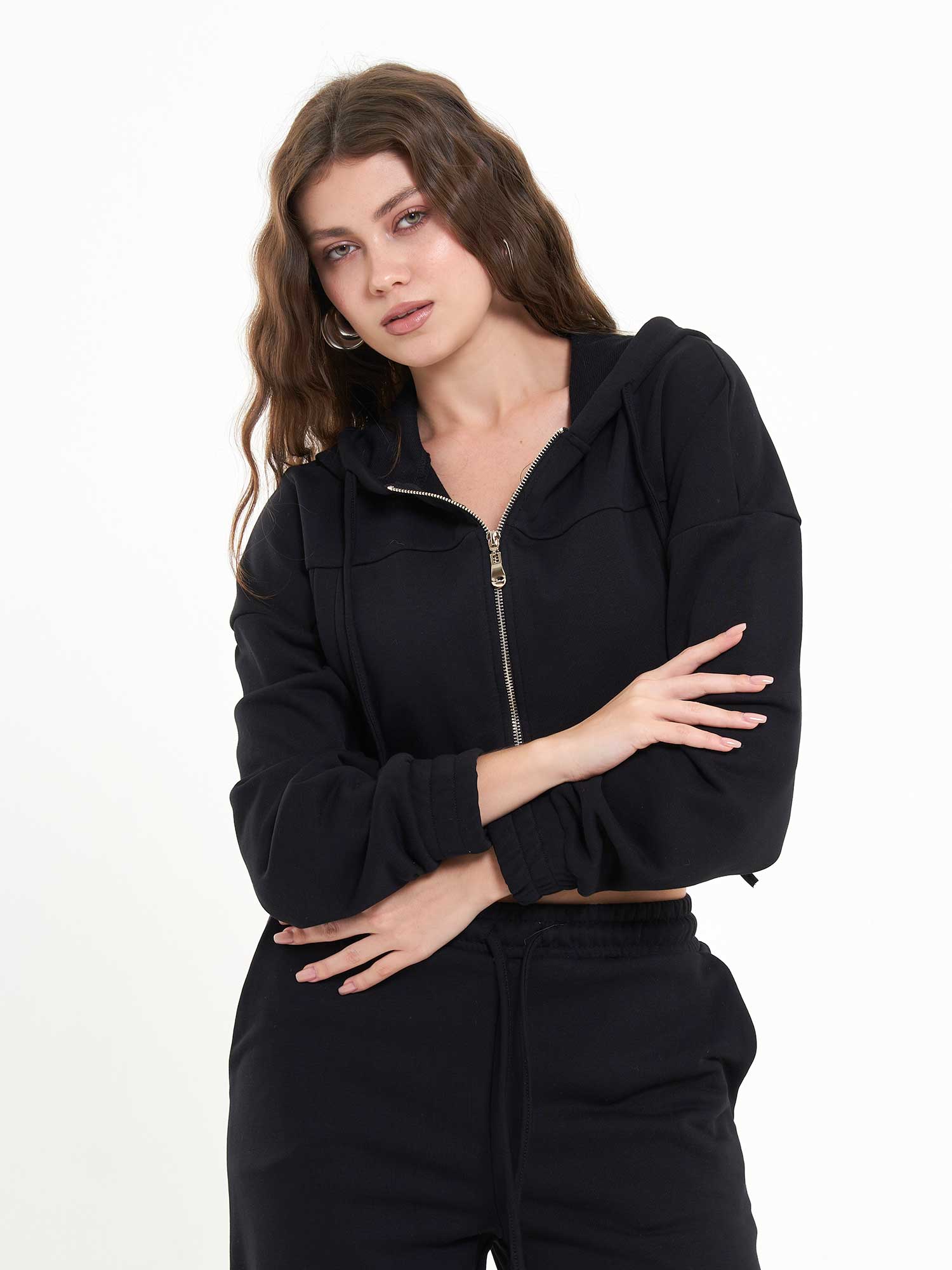 220601 Fermuarlı Sweatshırt Pantolon Takım