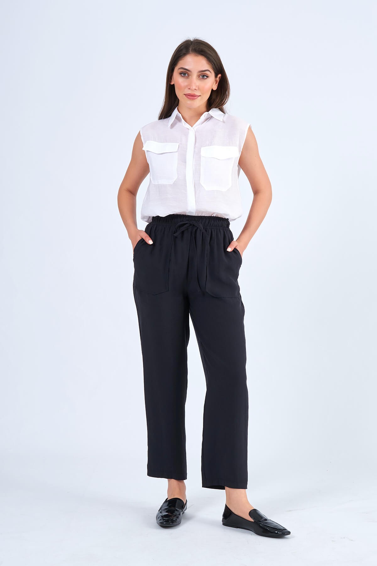 031460 BEL LASTİKLİ HAVUÇ PANTOLON