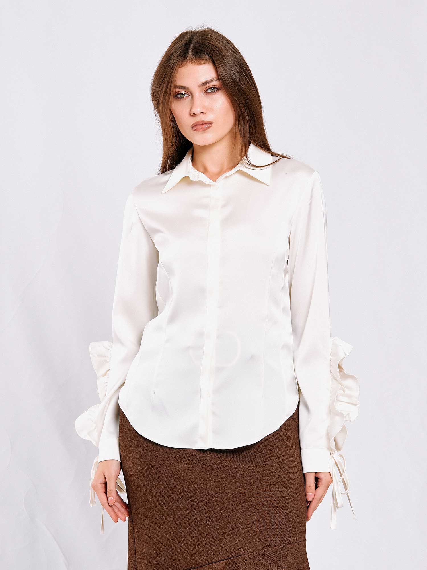 080706 Shirt with Flounce Sleeves