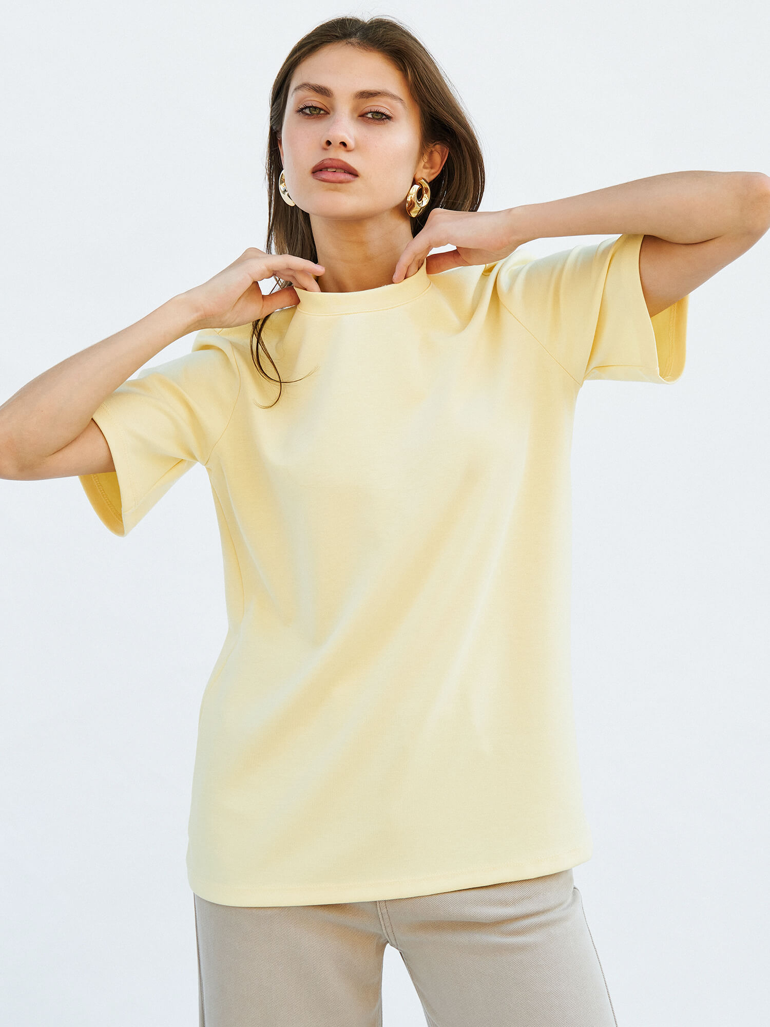 050642 BİSİKLET YAKALI OVERSİZE TSHIRT