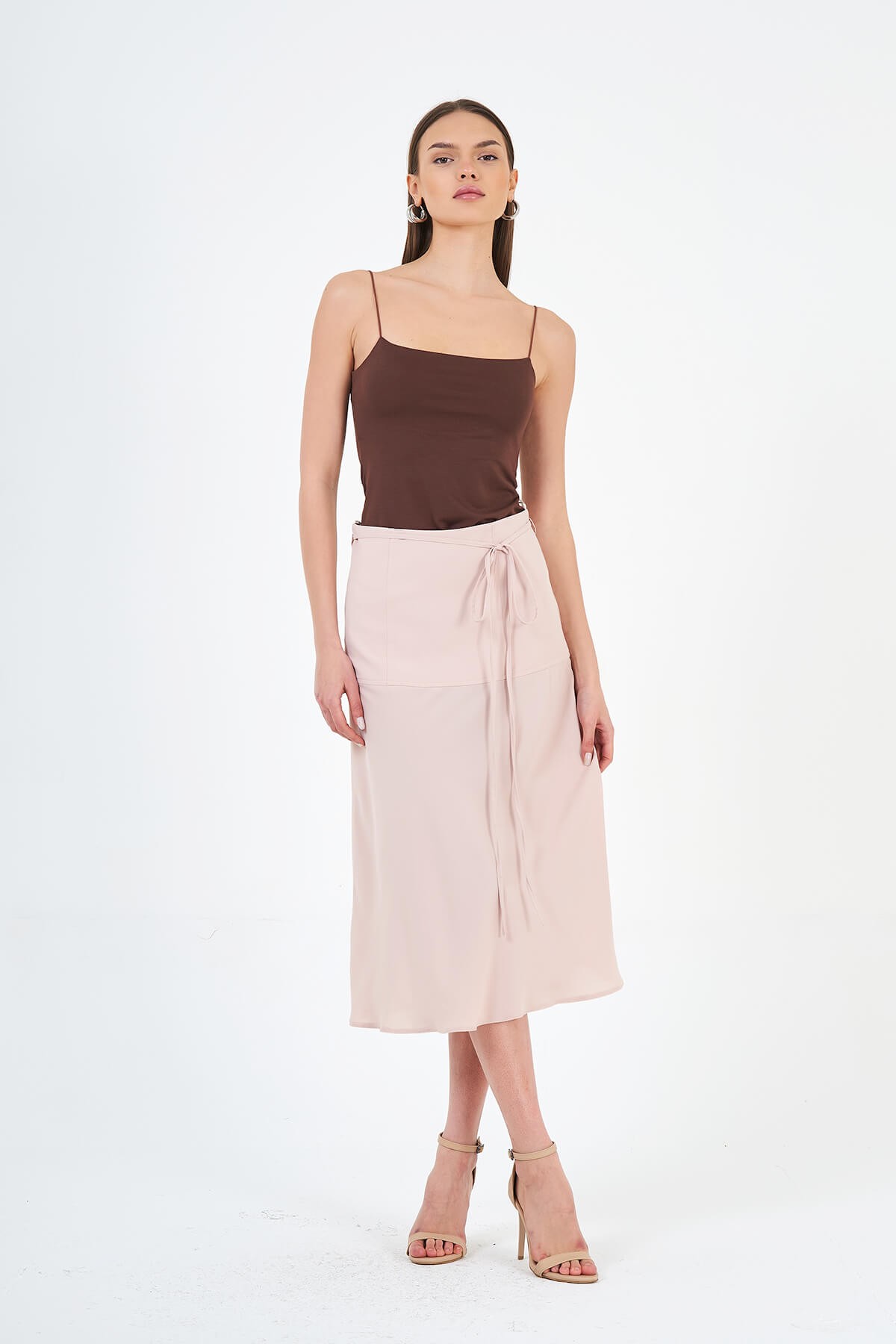 041010 CORSET LOOK MIDI LENGTH SKIRT