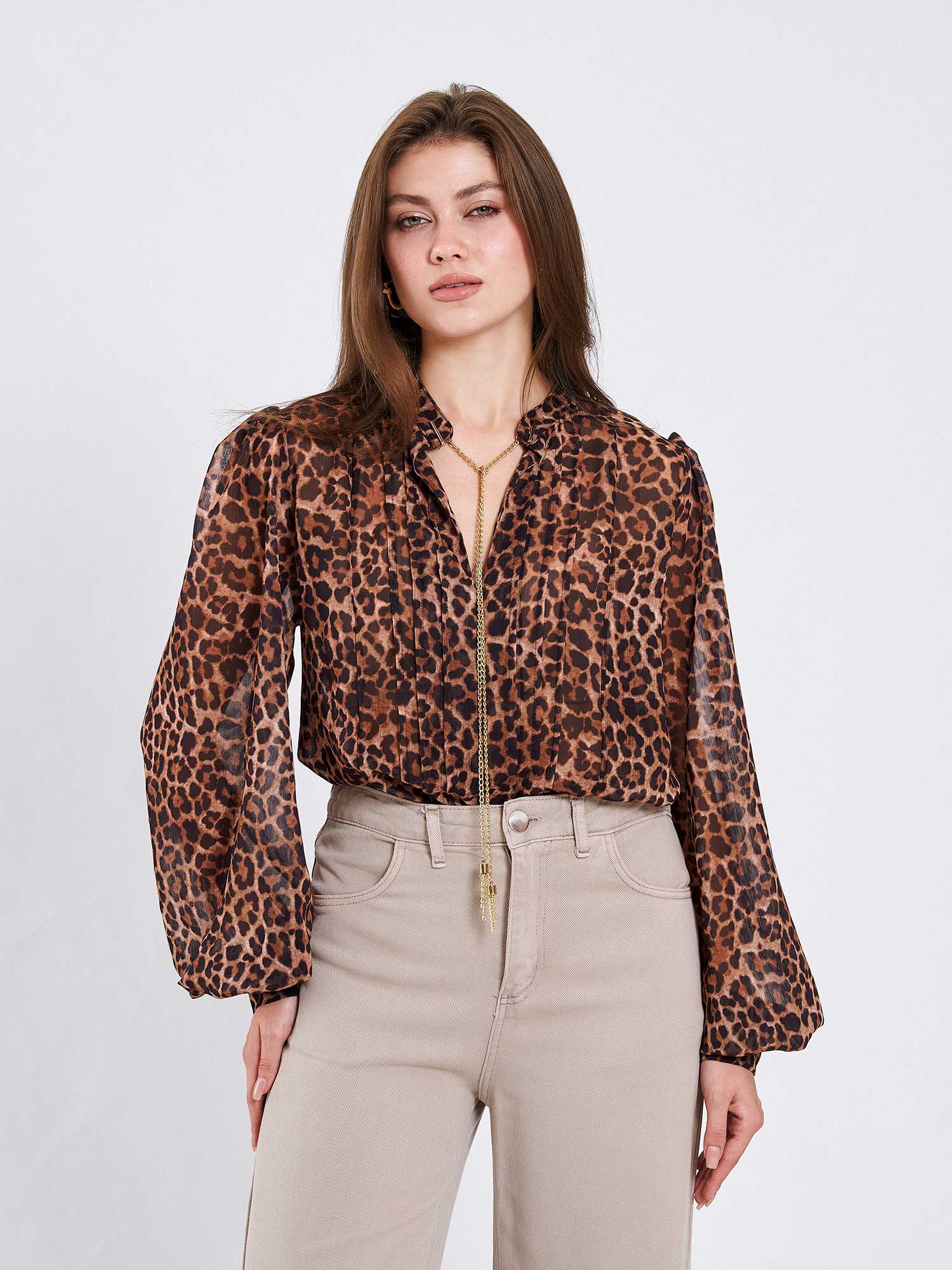 071780 Nervürlü Desenli Gömlek