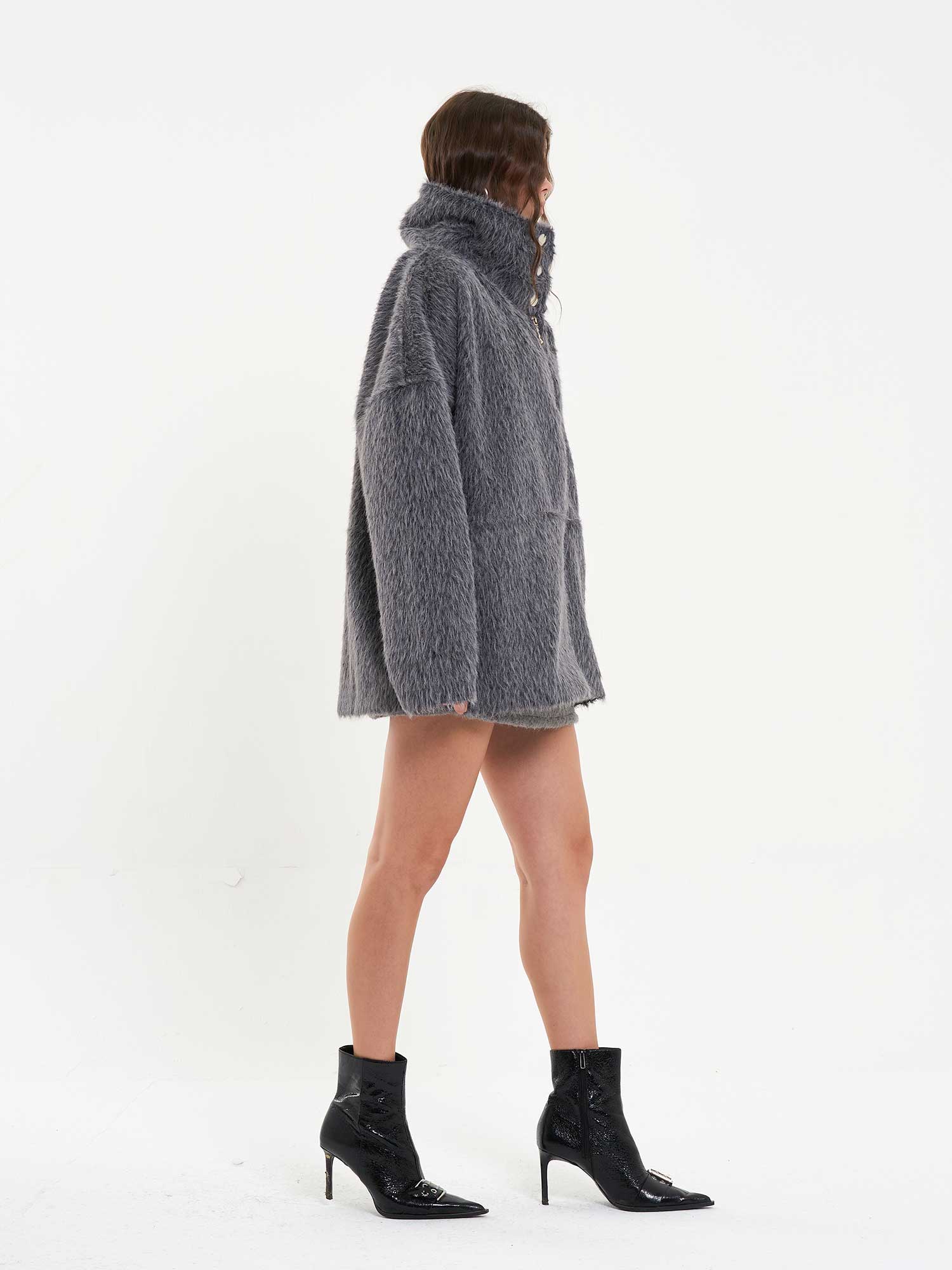 160845 Çıtçıtlı Metal Fermuarlı Mont