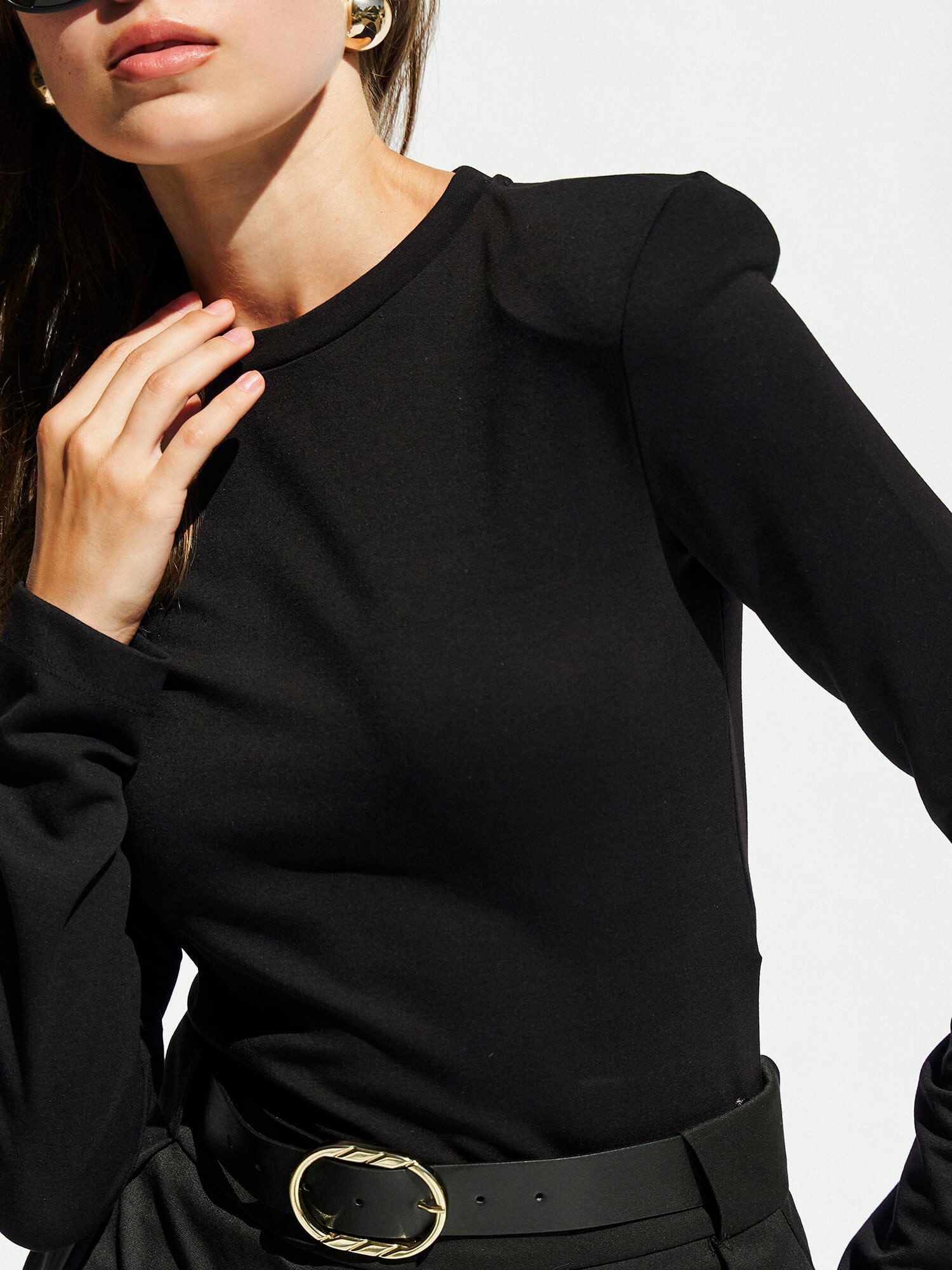 071768 Bisiklet Yaka Vatkalı Bodysuit