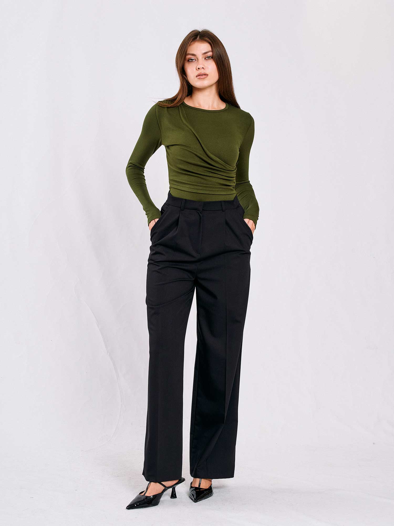 071783 Drapeli Bodysuit - Haki