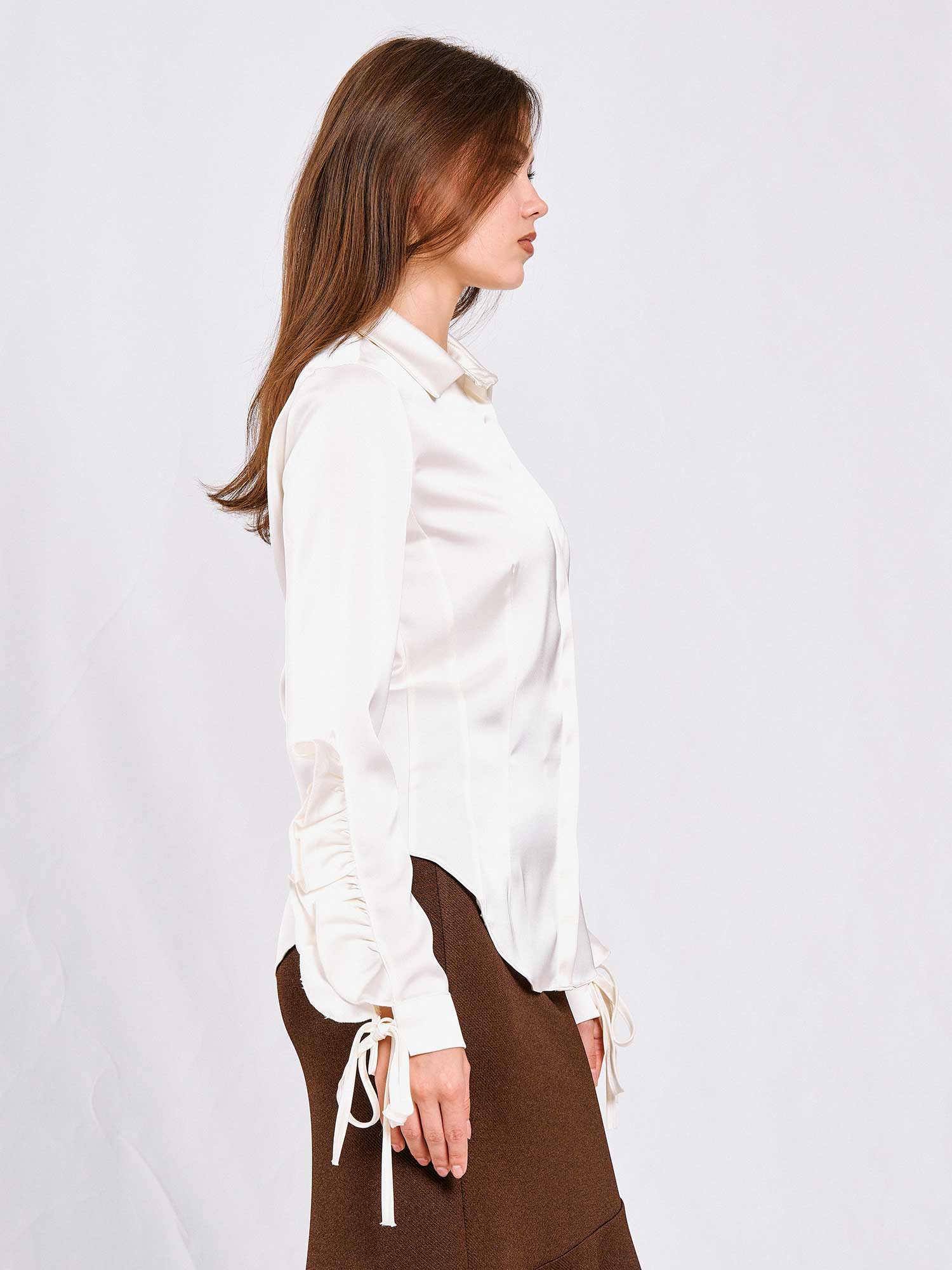 080706 Shirt with Flounce Sleeves