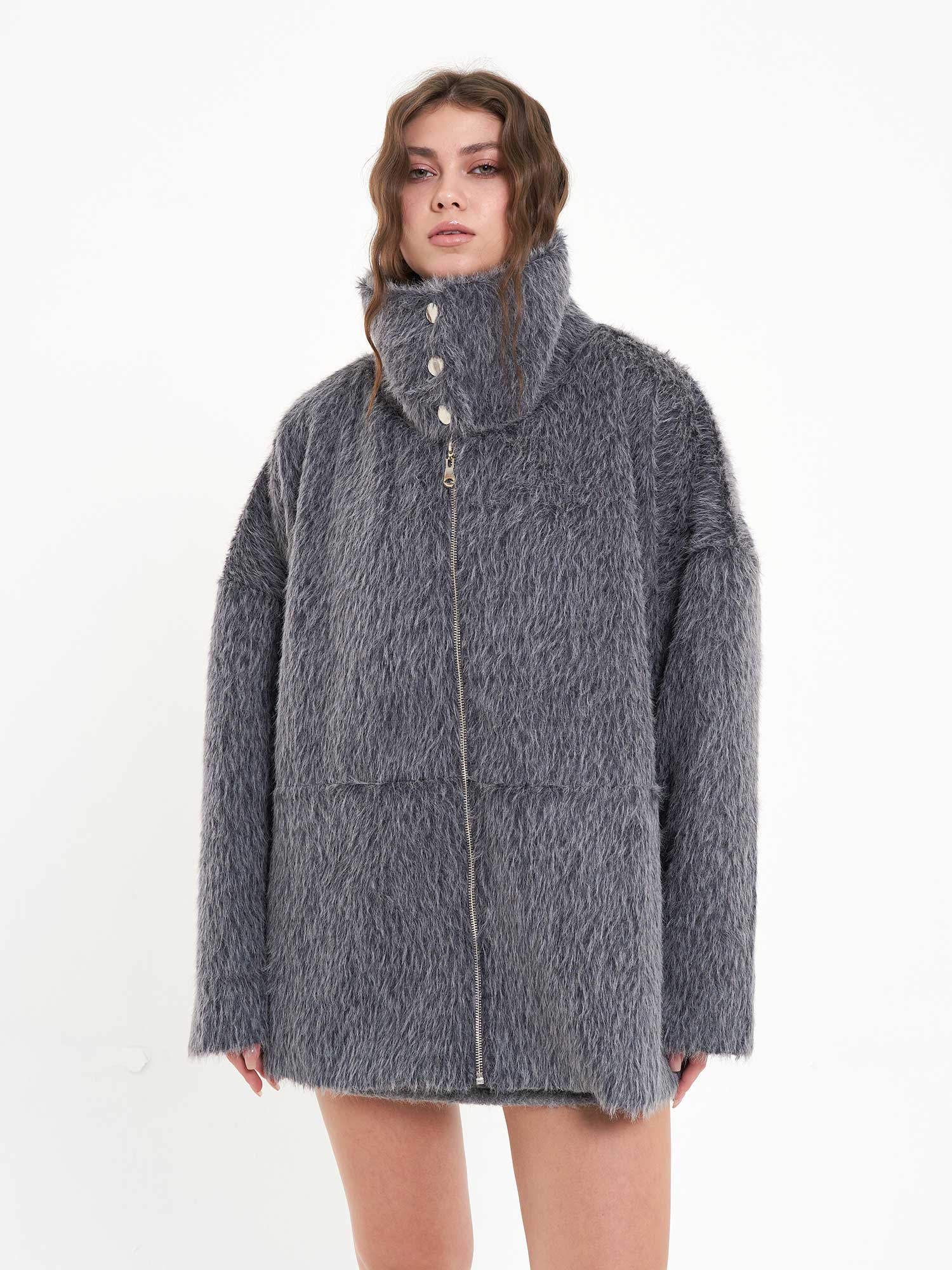 160845 Çıtçıtlı Metal Fermuarlı Mont