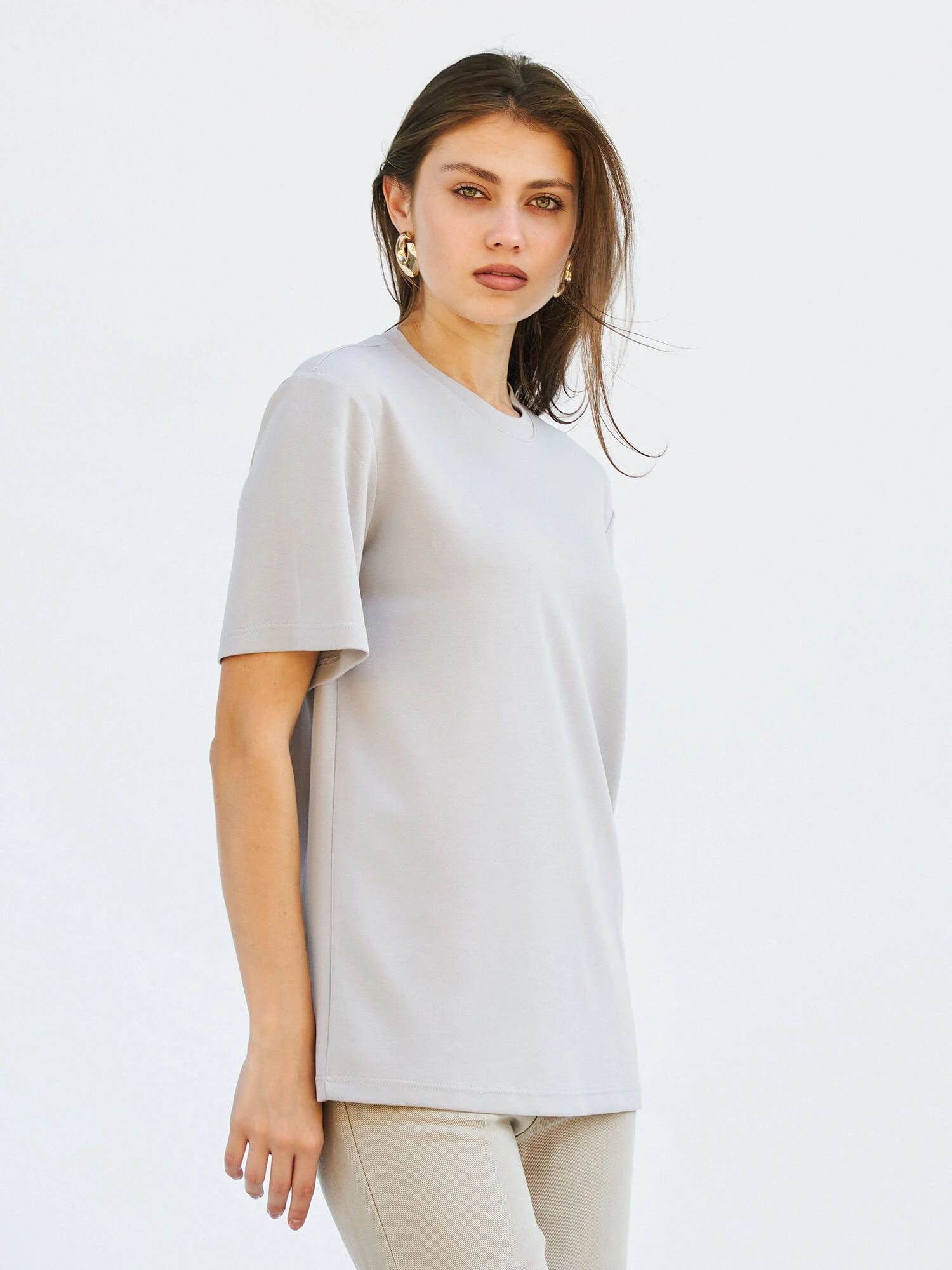 050642 BİSİKLET YAKALI OVERSİZE TSHIRT