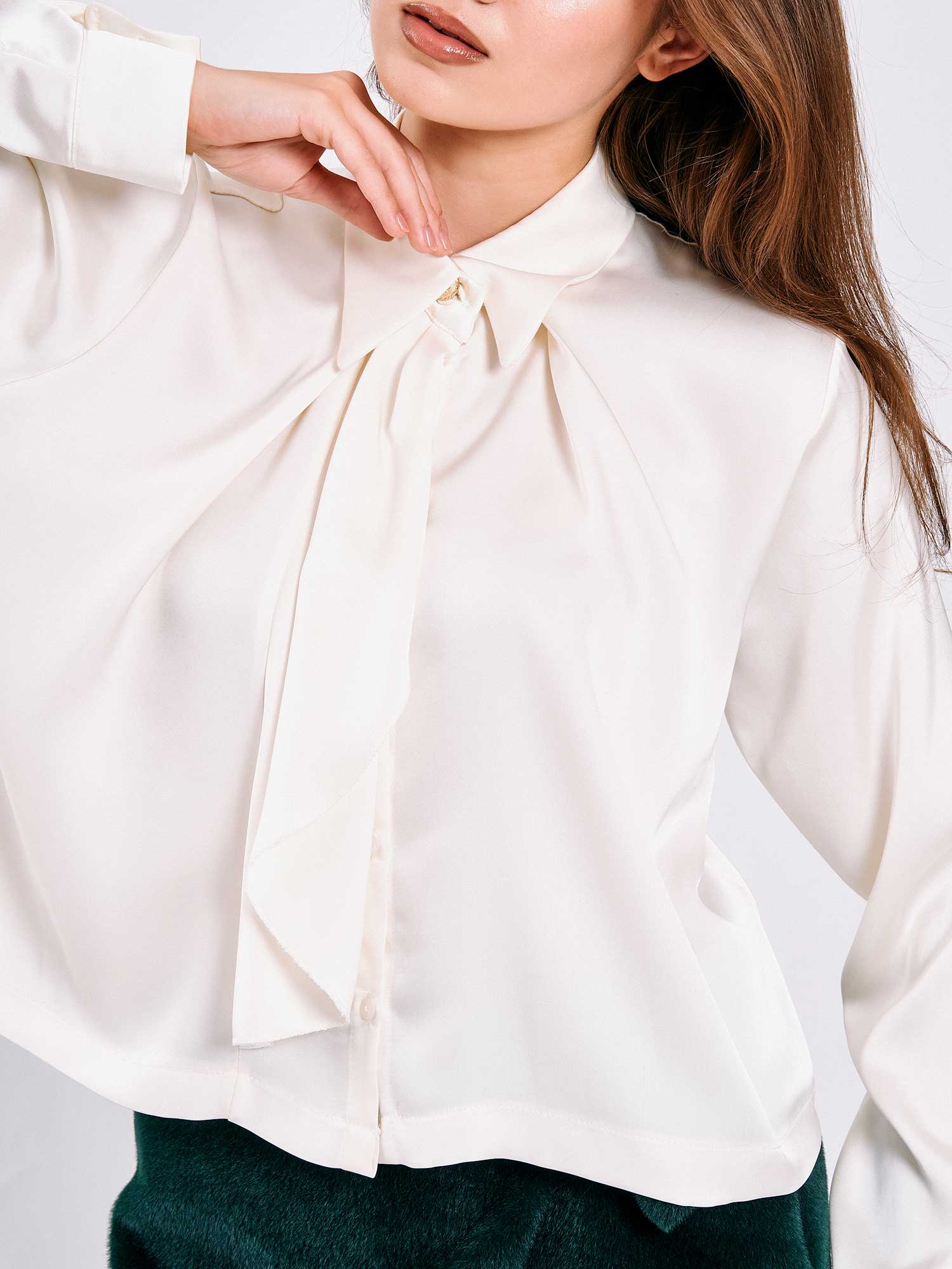 080732 Önü Şal Detaylı Gömlek