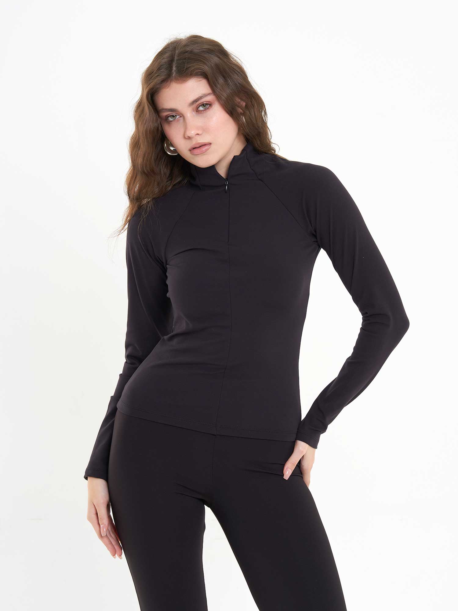 071792 Cupra Modal Fermuarlı Bluz