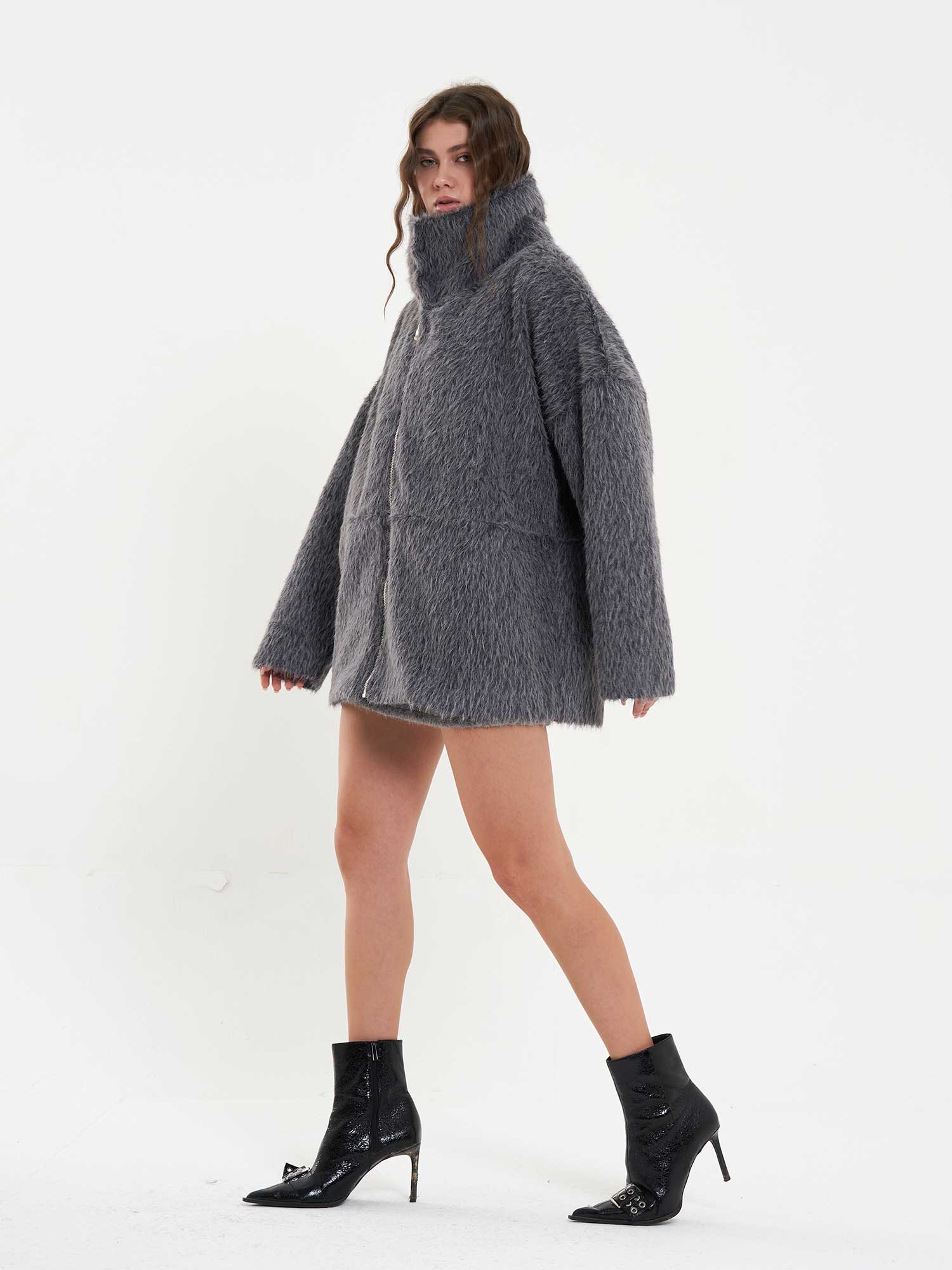 160845 Çıtçıtlı Metal Fermuarlı Mont