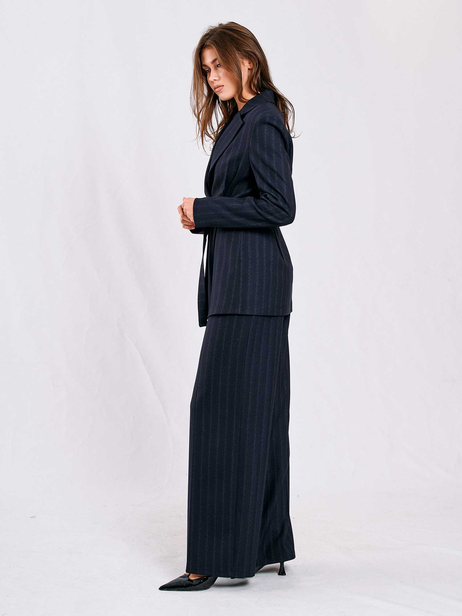 031580 Wide Leg Trousers with Side Pockets