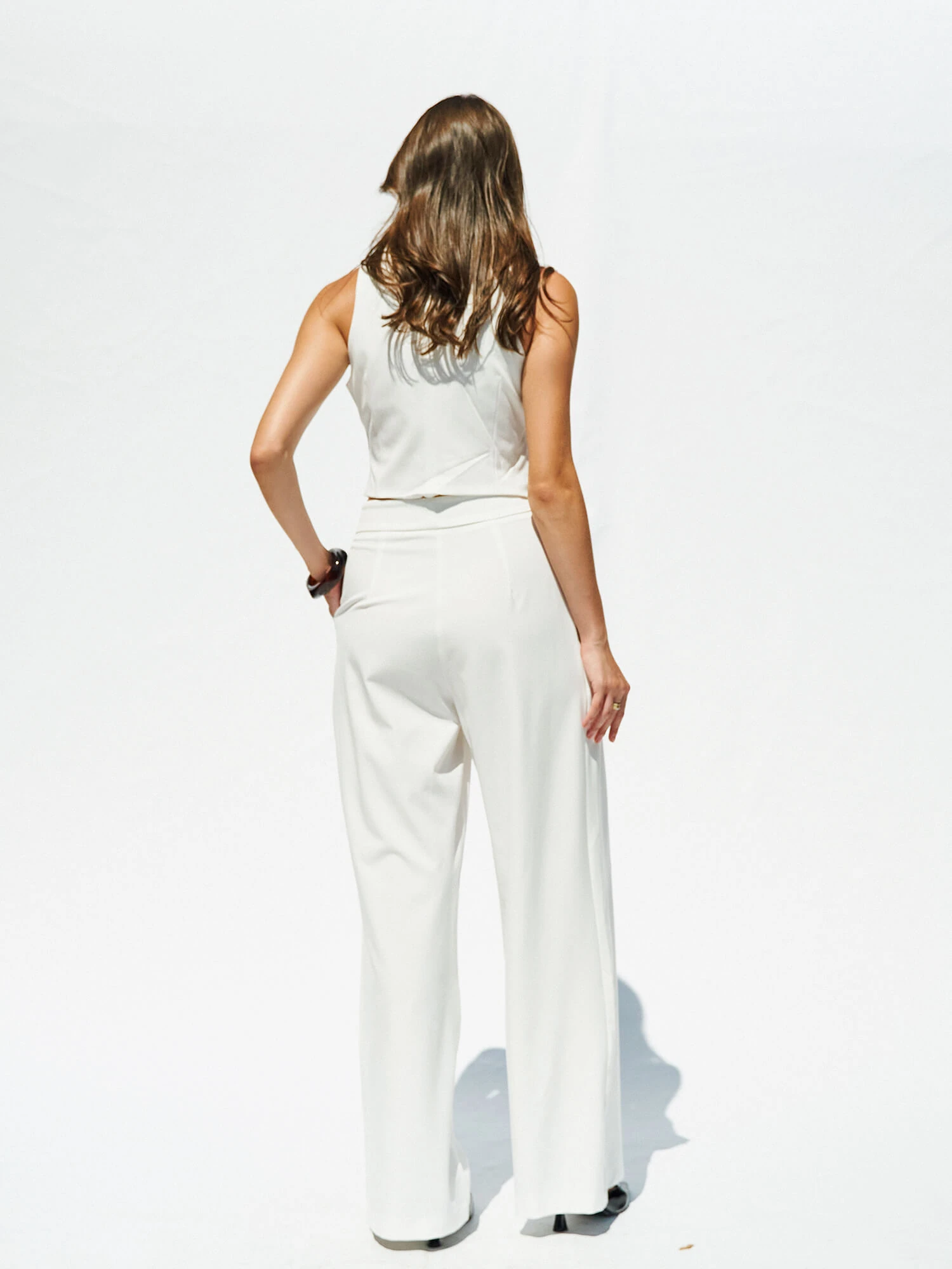 031574 Çift Pileli Palazzo Pantolon