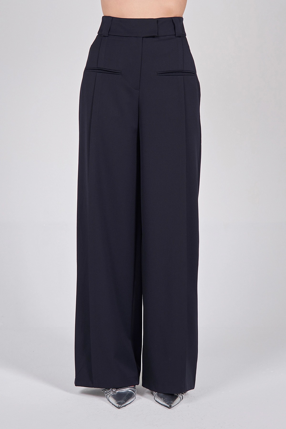 031226 Dikiş Detaylı Geniş Paça Pantolon